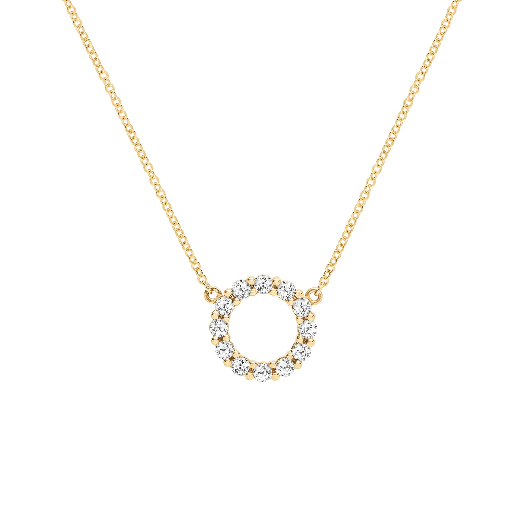 Rosecliff Small Circle Birthstone Necklace in 14k Gold sold by Haverhill