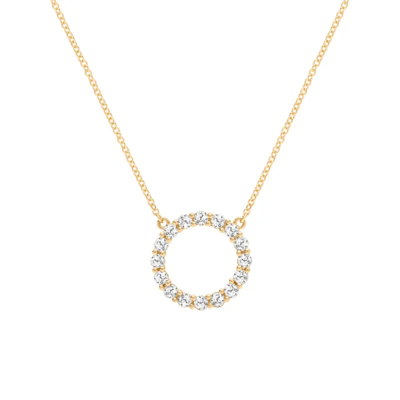 Rosecliff Circle Birthstone Necklace in 14k Gold sold by Haverhill