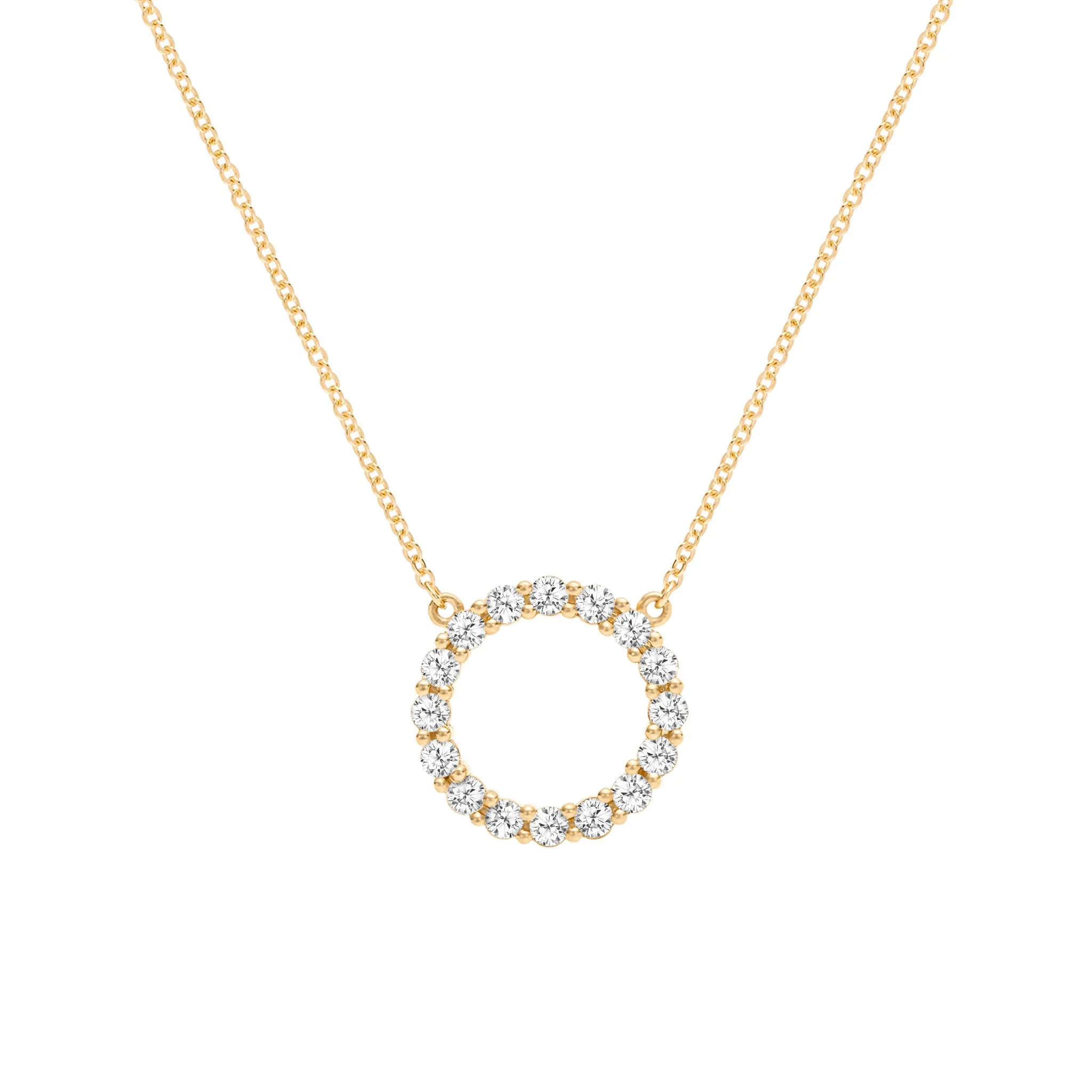 Rosecliff Circle Birthstone Necklace in 14k Gold sold by Haverhill