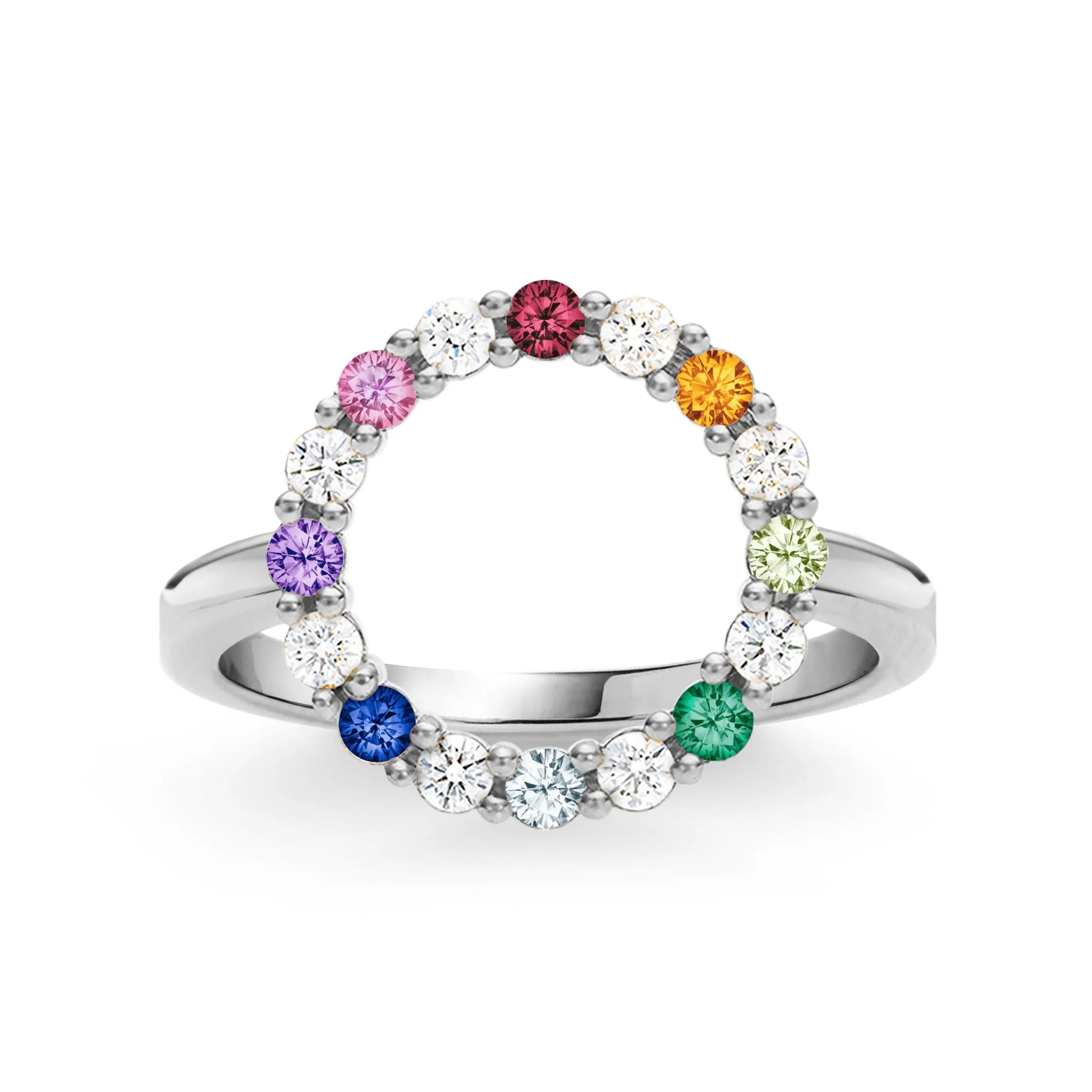 Rainbow Rosecliff Circle Ring with Diamonds in 14k Gold sold by Haverhill product image thumbnail 5