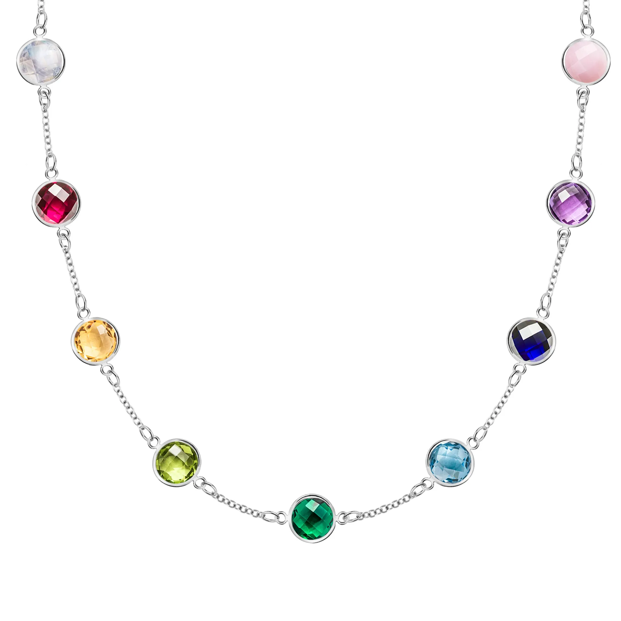 Rainbow Grand 9 Stone Necklace in 14k Gold sold by Haverhill product image thumbnail 5
