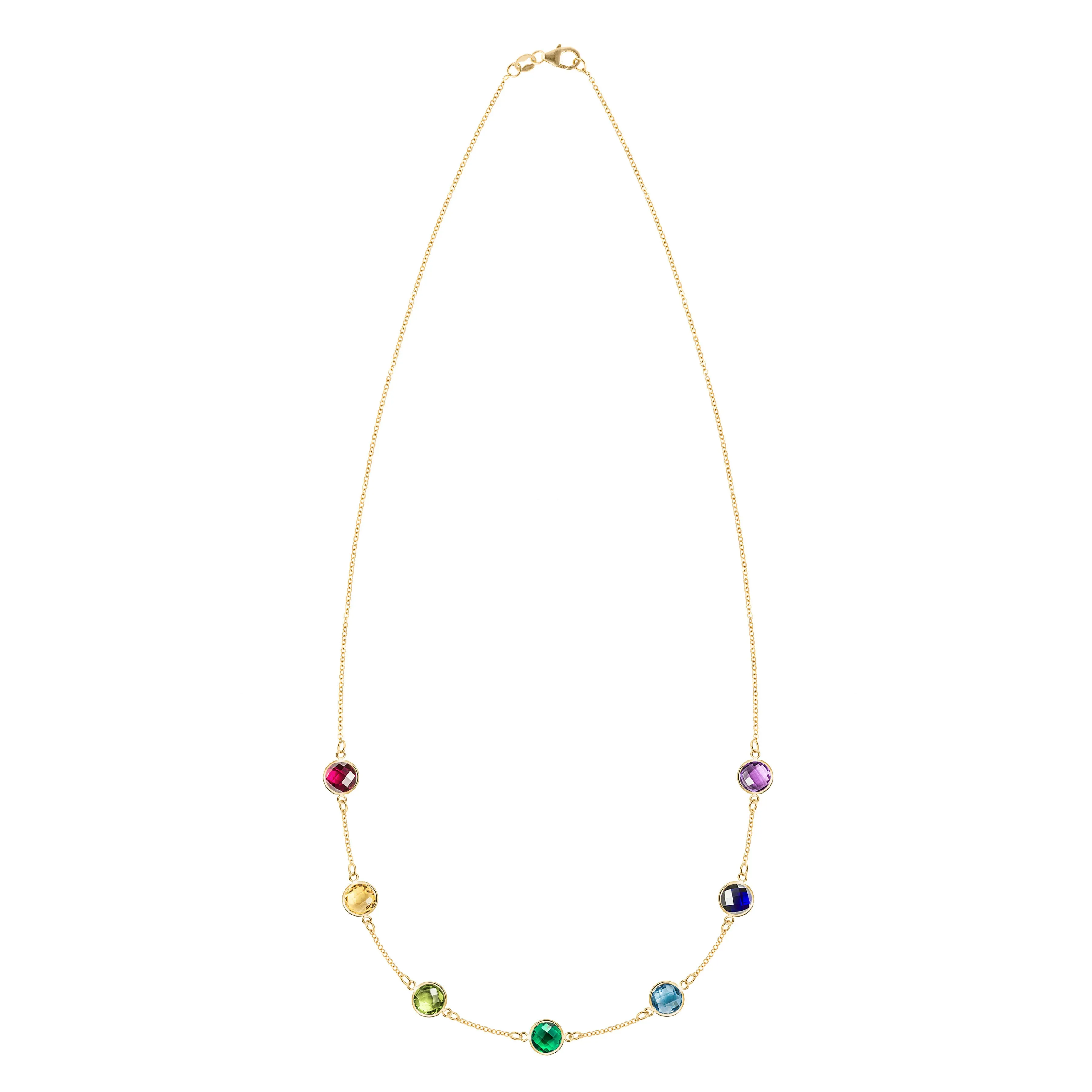 Rainbow Grand 7 Stone Necklace in 14k Gold sold by Haverhill product image thumbnail 3