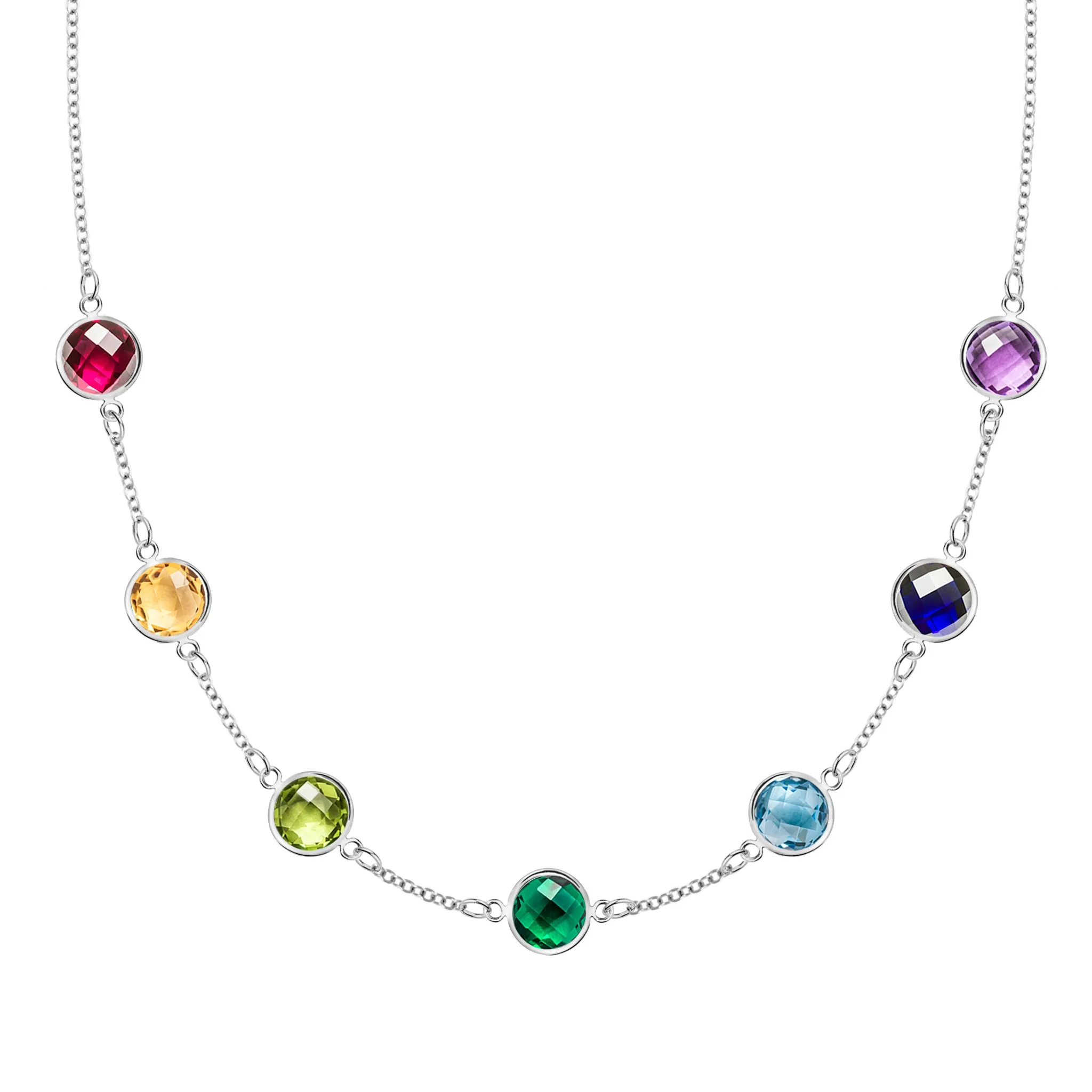 Rainbow Grand 7 Stone Necklace in 14k Gold sold by Haverhill product image thumbnail 5