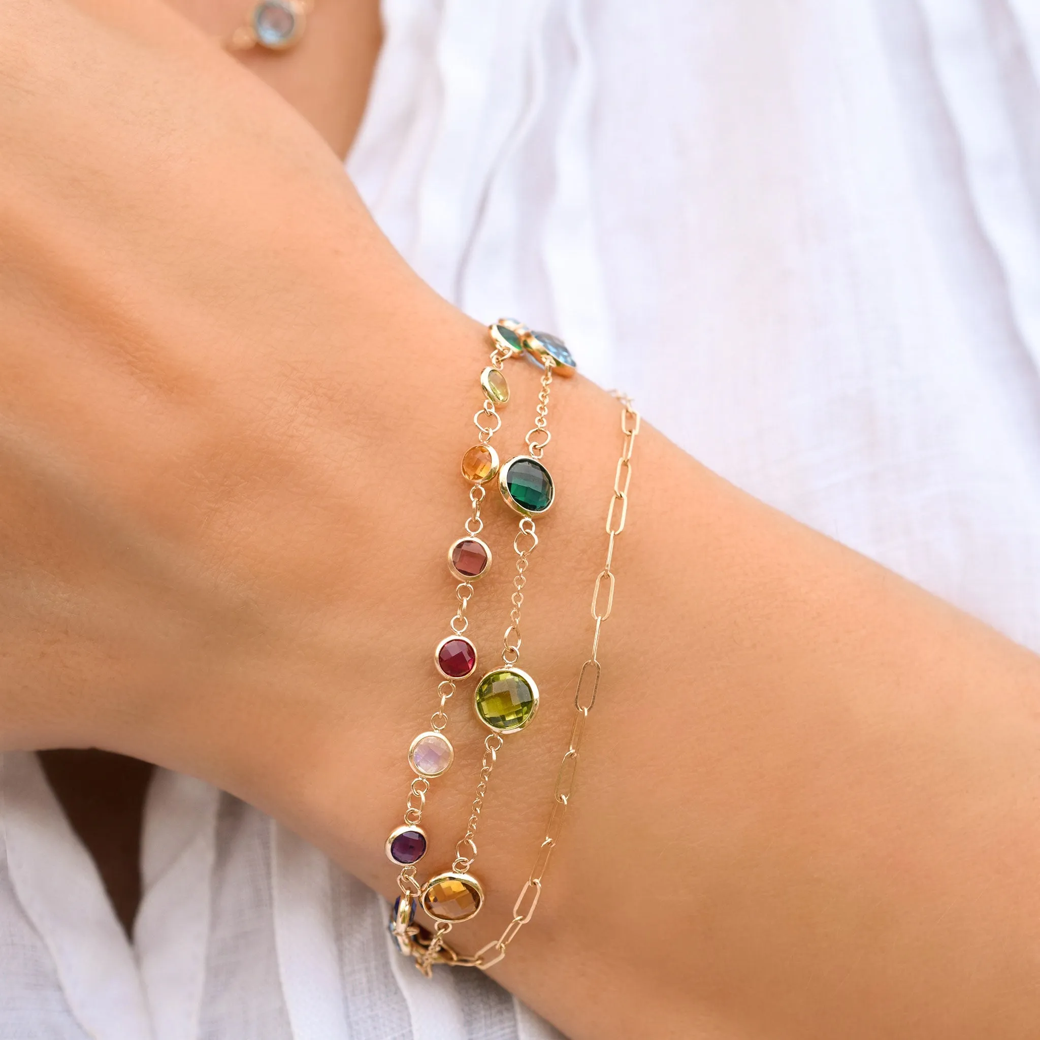 Rainbow Grand 7 Stone Bracelet in 14k Gold sold by Haverhill product image thumbnail 3