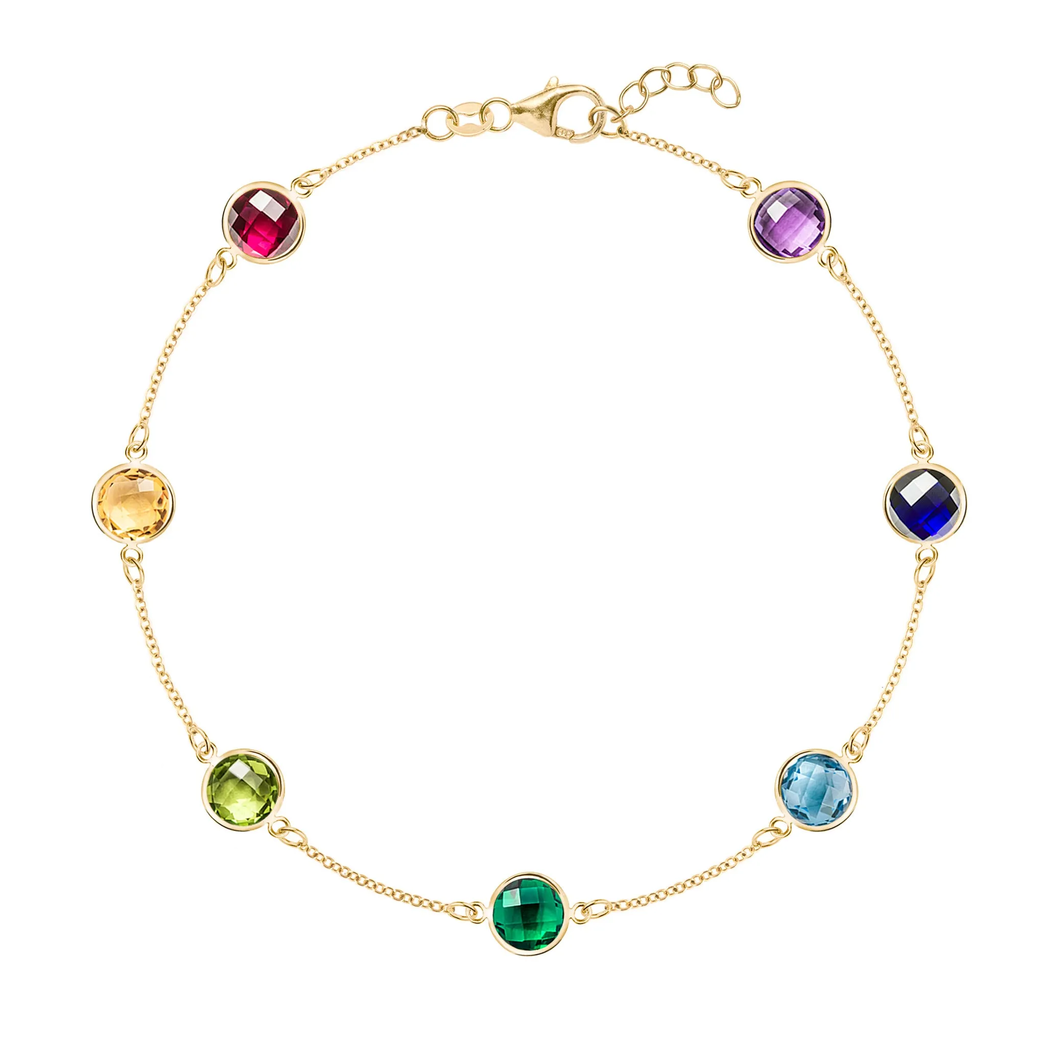 Rainbow Grand 7 Stone Bracelet in 14k Gold sold by Haverhill