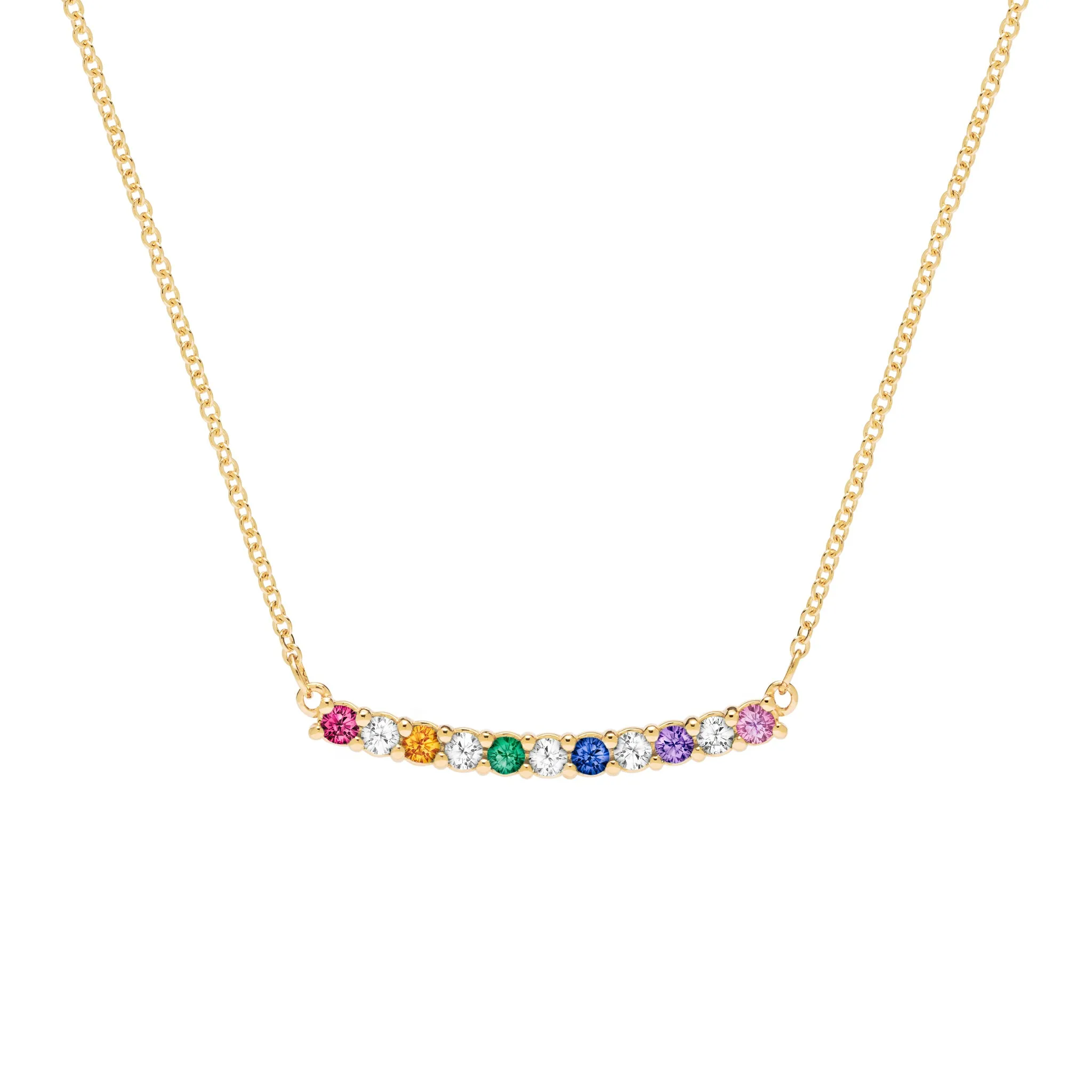 Rainbow Rosecliff Bar Necklace with Diamonds in 14k Gold sold by Haverhill