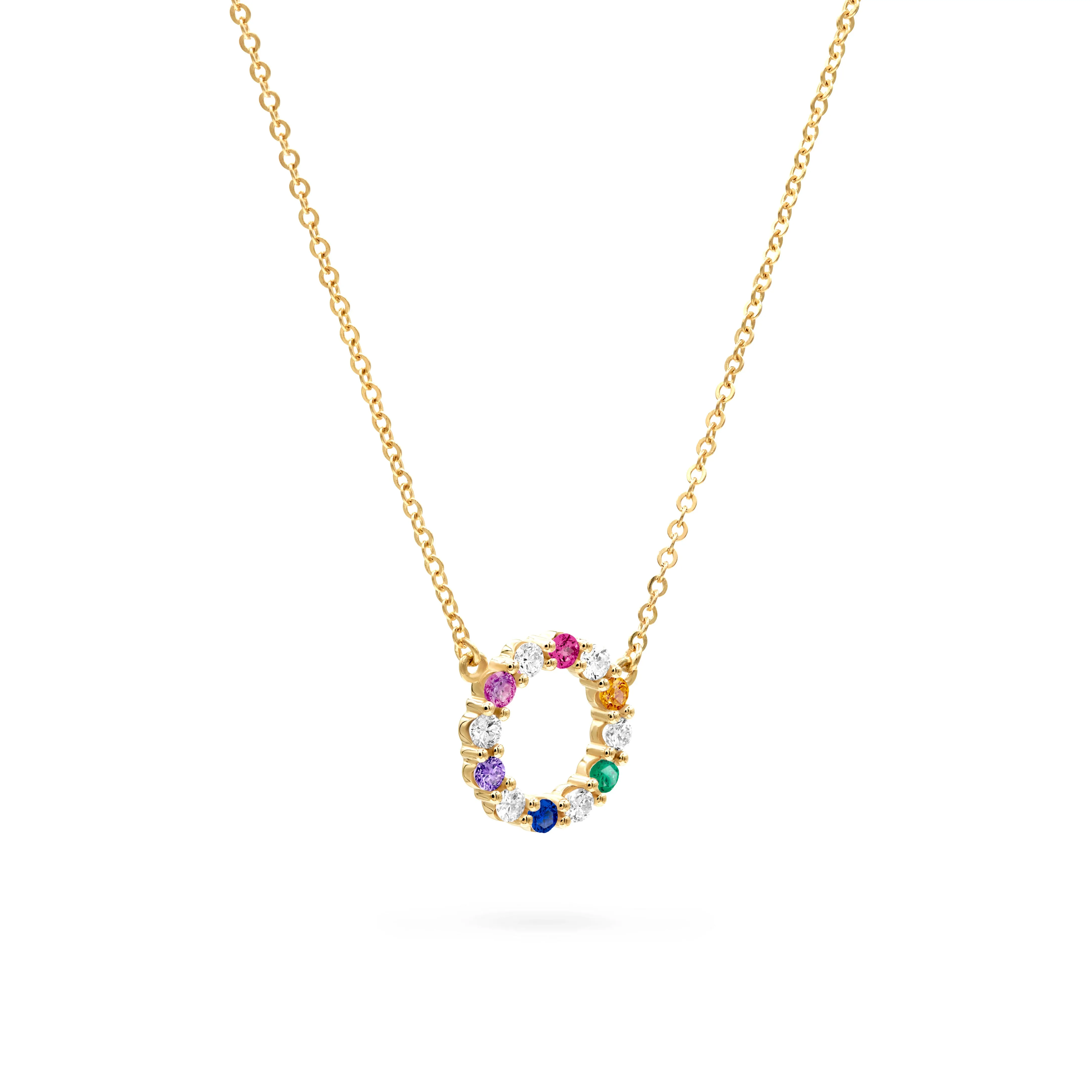 Rainbow Rosecliff Small Circle Necklace with Diamonds in 14k Gold sold by Haverhill product image thumbnail 4
