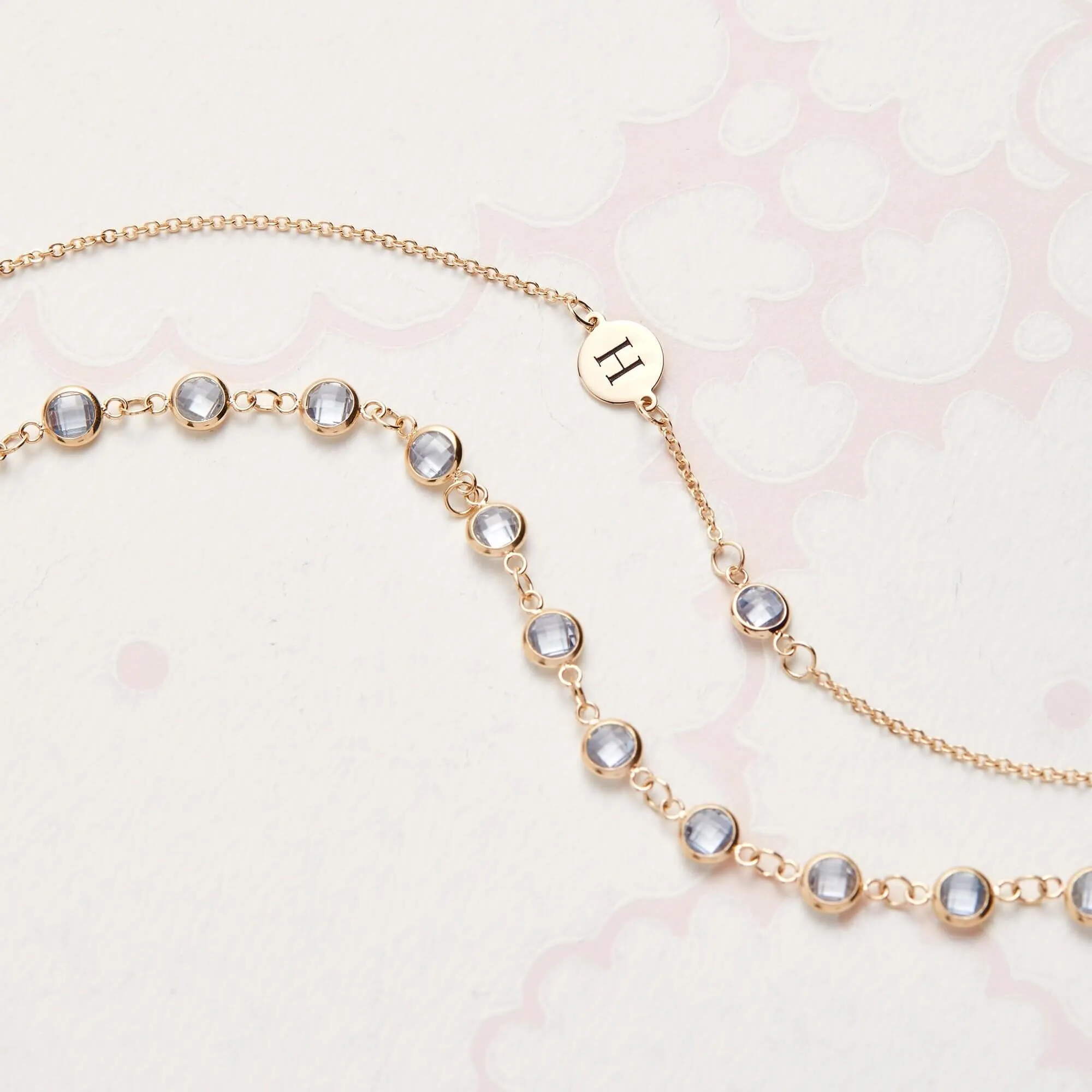 1 Letter & 1 Petite Aquamarine Necklace in 14k Gold (March) sold by Haverhill product image thumbnail 5