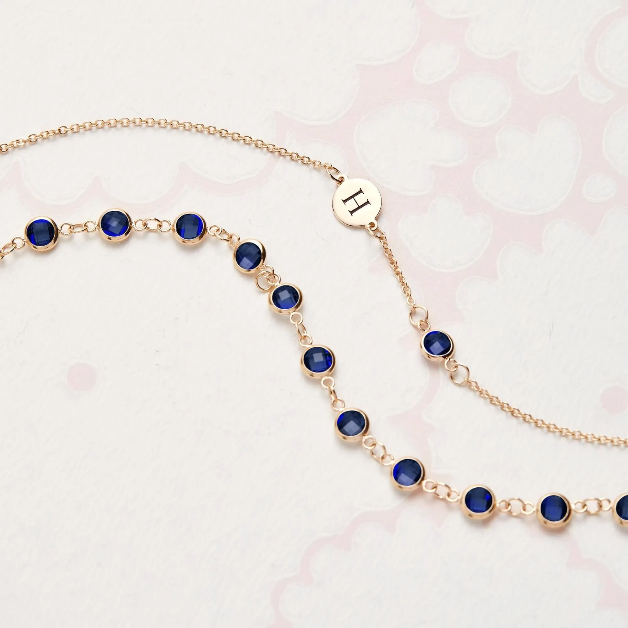 1 Letter & 1 Petite Sapphire Bracelet in 14k Gold (September) sold by Haverhill product image thumbnail 5
