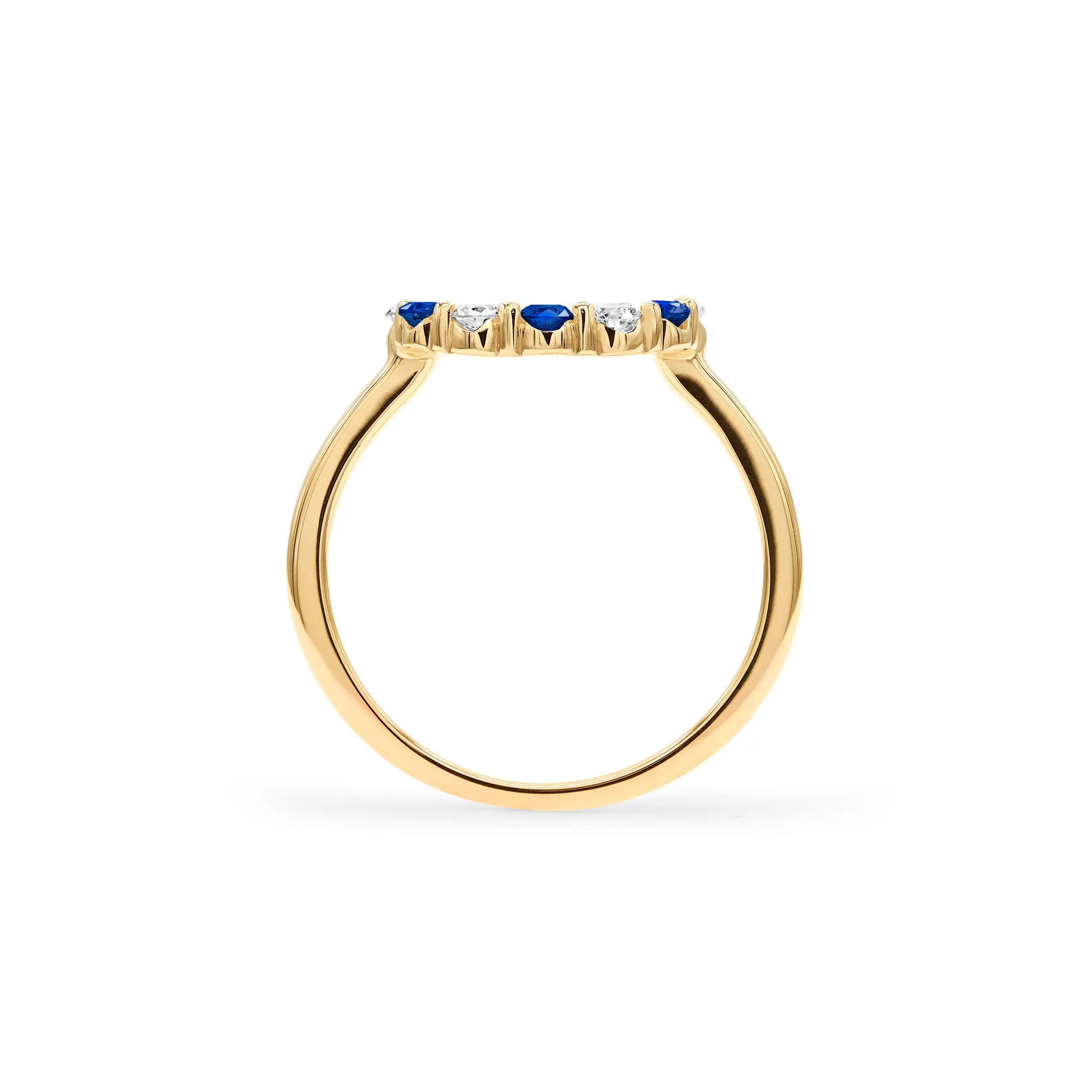 Rosecliff Small Circle Diamond & Sapphire Ring in 14k Gold (September) sold by Haverhill product image thumbnail 4