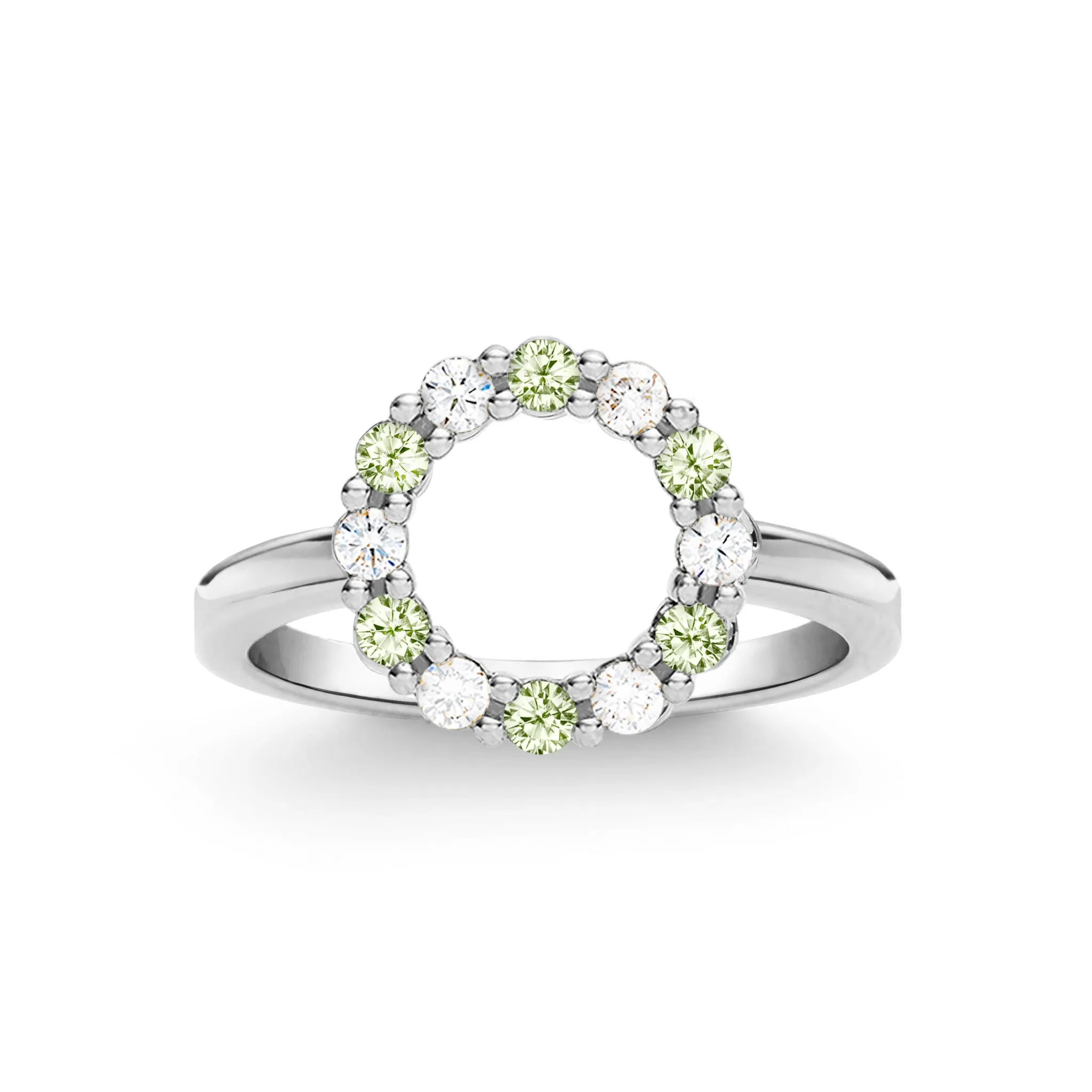 Rosecliff Small Circle Diamond & Peridot Ring in 14k Gold (August) sold by Haverhill product image thumbnail 5