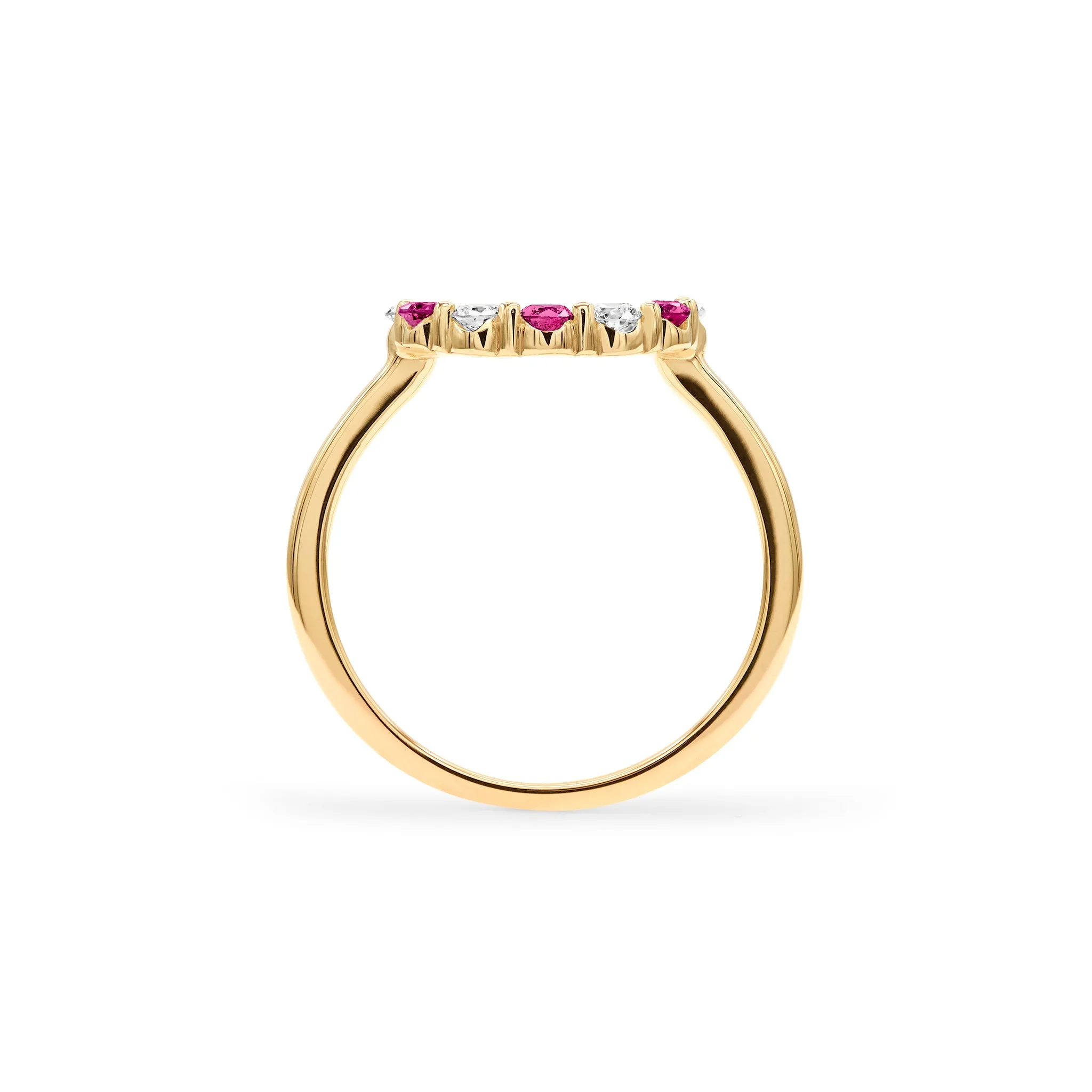 Rosecliff Small Circle Diamond & Ruby Ring in 14k Gold (July) sold by Haverhill product image thumbnail 4