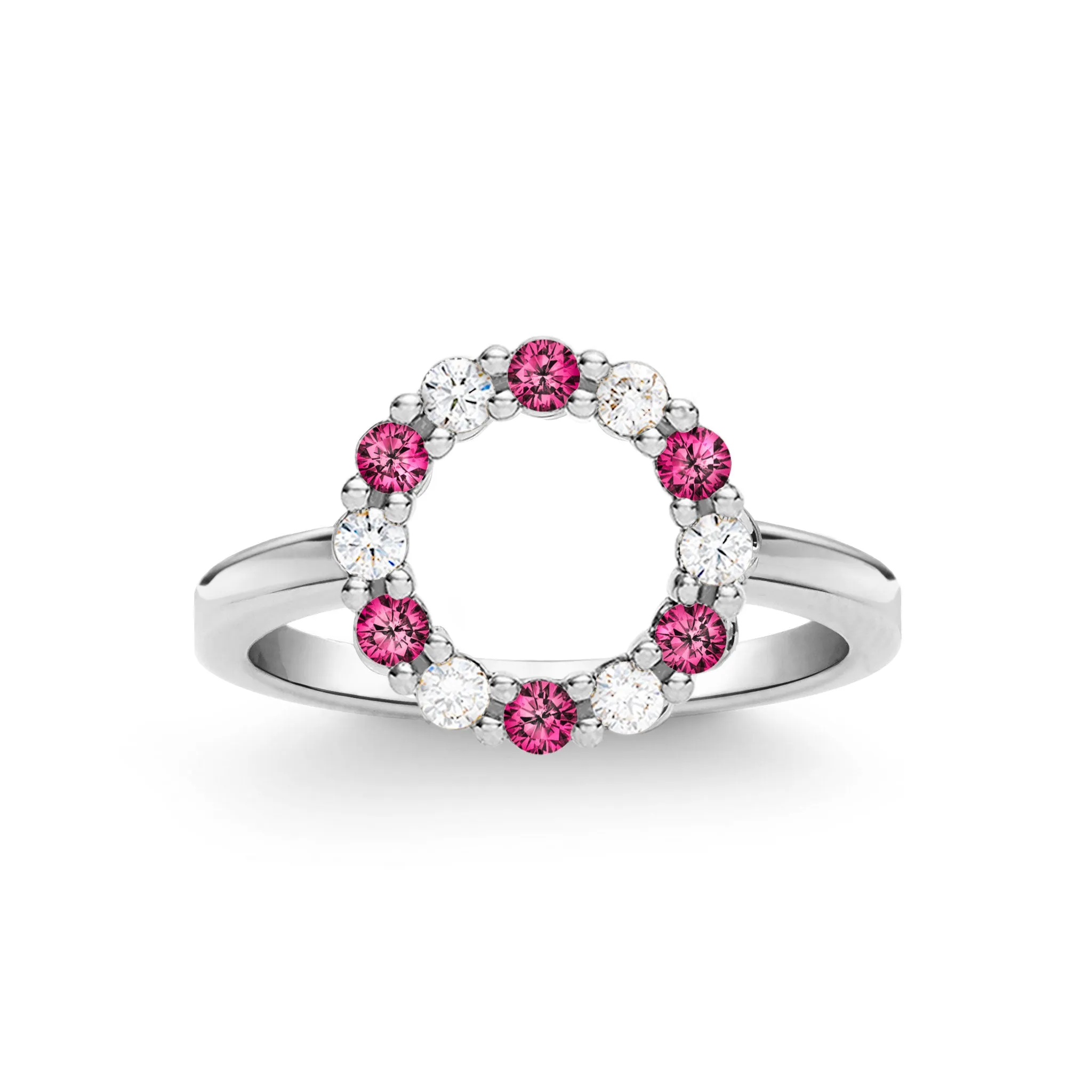 Rosecliff Small Circle Diamond & Ruby Ring in 14k Gold (July) sold by Haverhill product image thumbnail 5