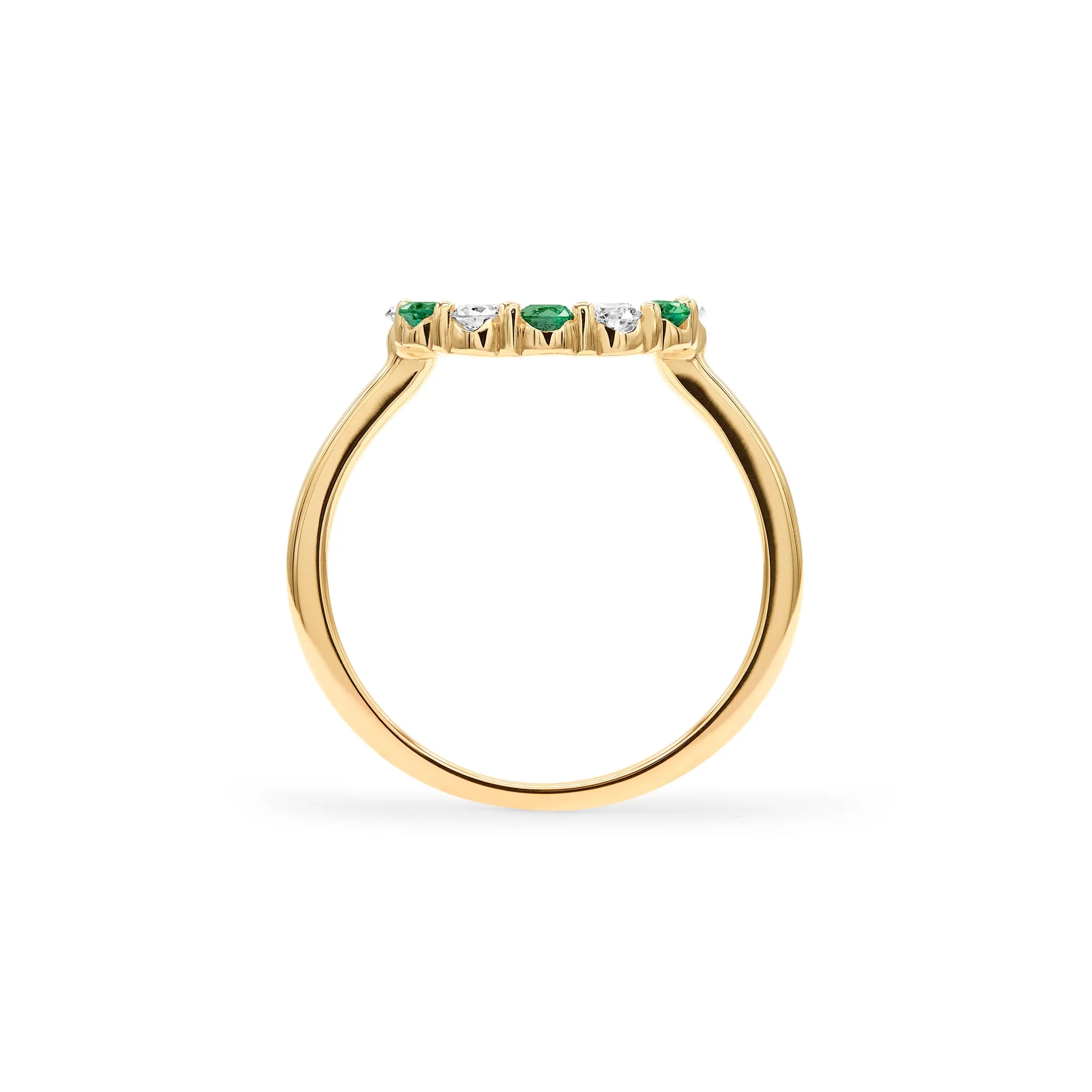 Rosecliff Small Circle Diamond & Emerald Ring in 14k Gold (May) sold by Haverhill product image thumbnail 4