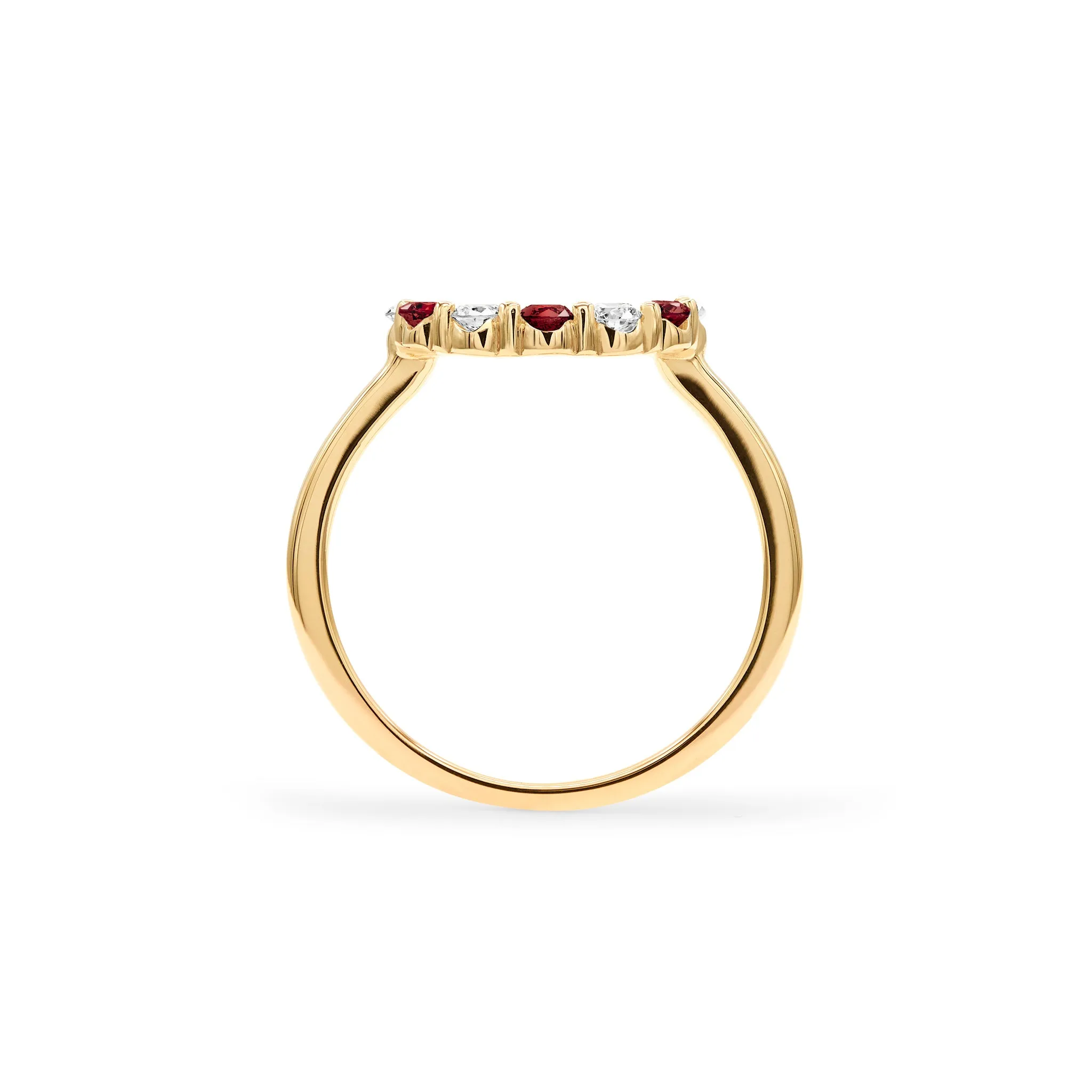 Rosecliff Small Circle Diamond & Garnet Ring in 14k Gold (January) sold by Haverhill product image thumbnail 4