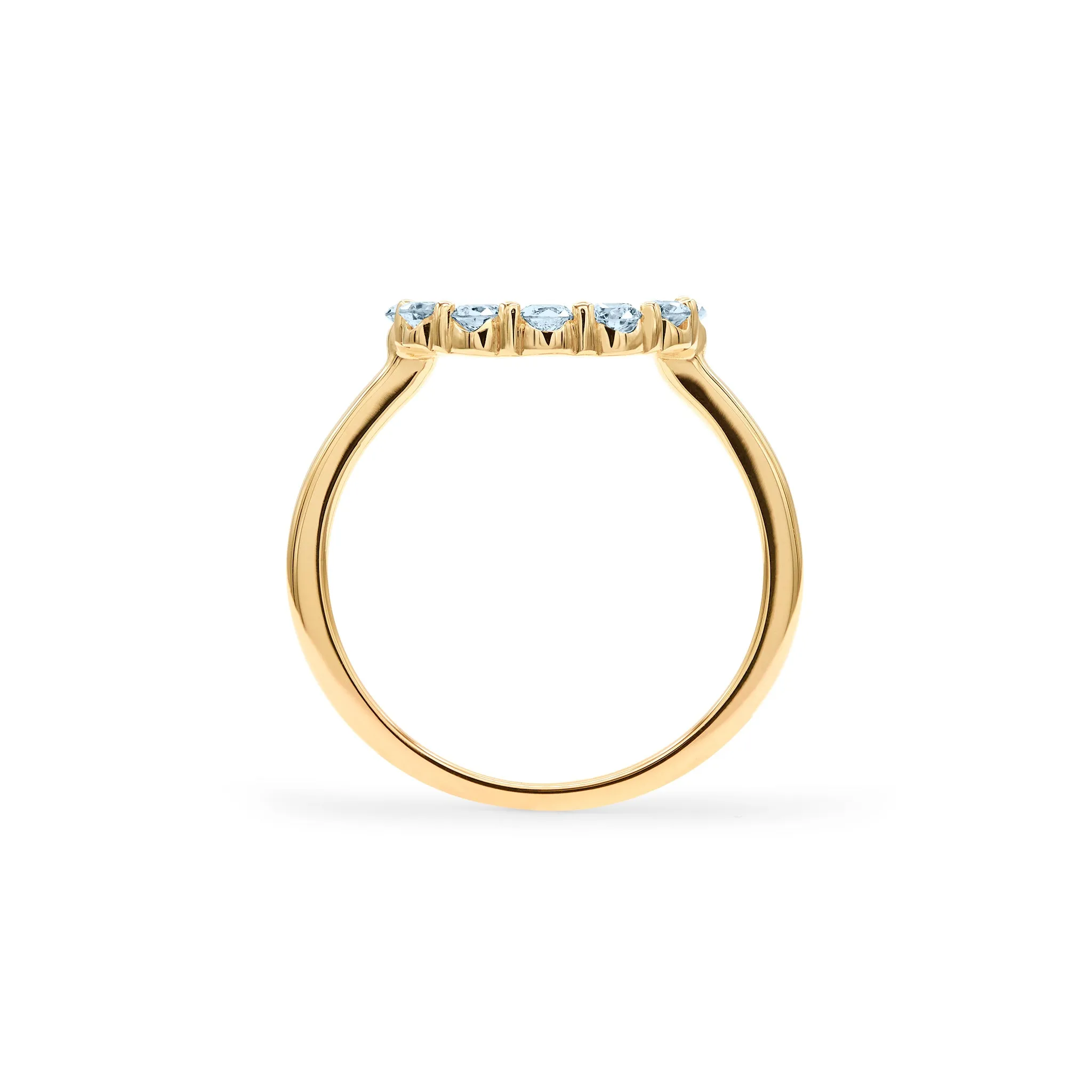 Rosecliff Small Circle Nantucket Blue Topaz Ring in 14k Gold (December) sold by Haverhill product image thumbnail 4