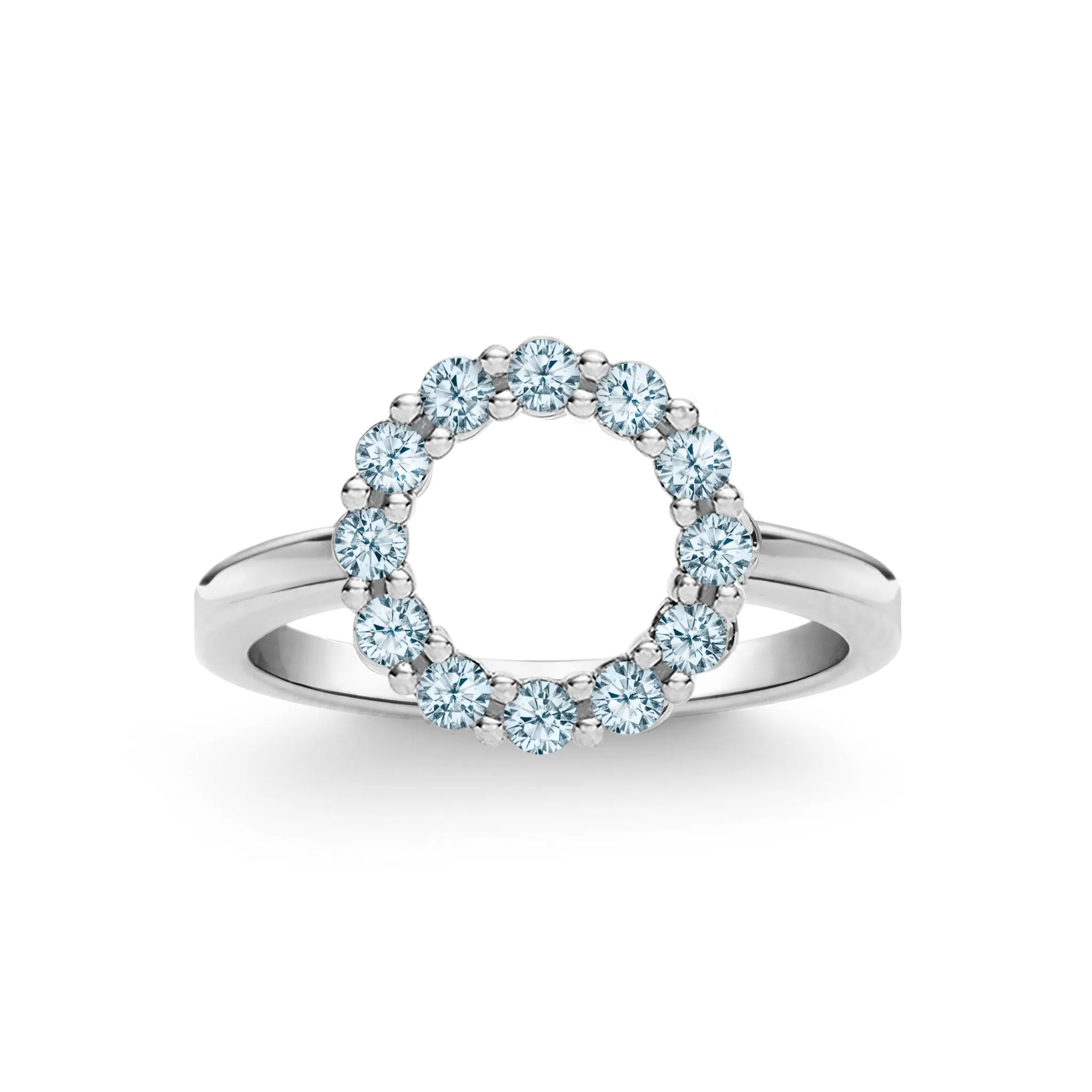 Rosecliff Small Circle Nantucket Blue Topaz Ring in 14k Gold (December) sold by Haverhill product image thumbnail 5