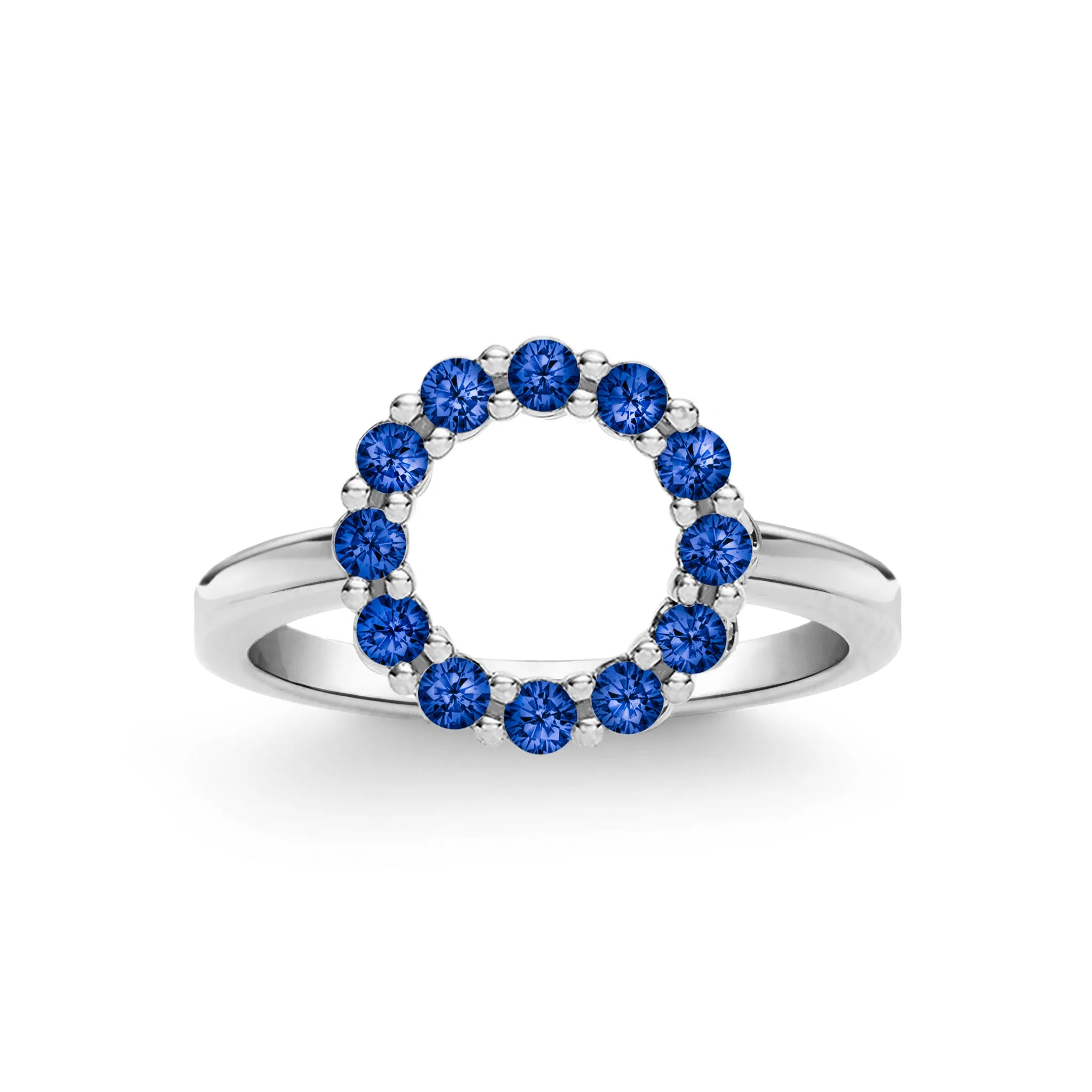 Rosecliff Small Circle Sapphire Ring in 14k Gold (September) sold by Haverhill product image thumbnail 5
