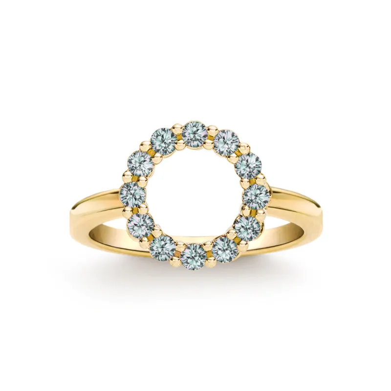 Rosecliff Small Circle Alexandrite Ring in 14k Gold (June) sold by Haverhill