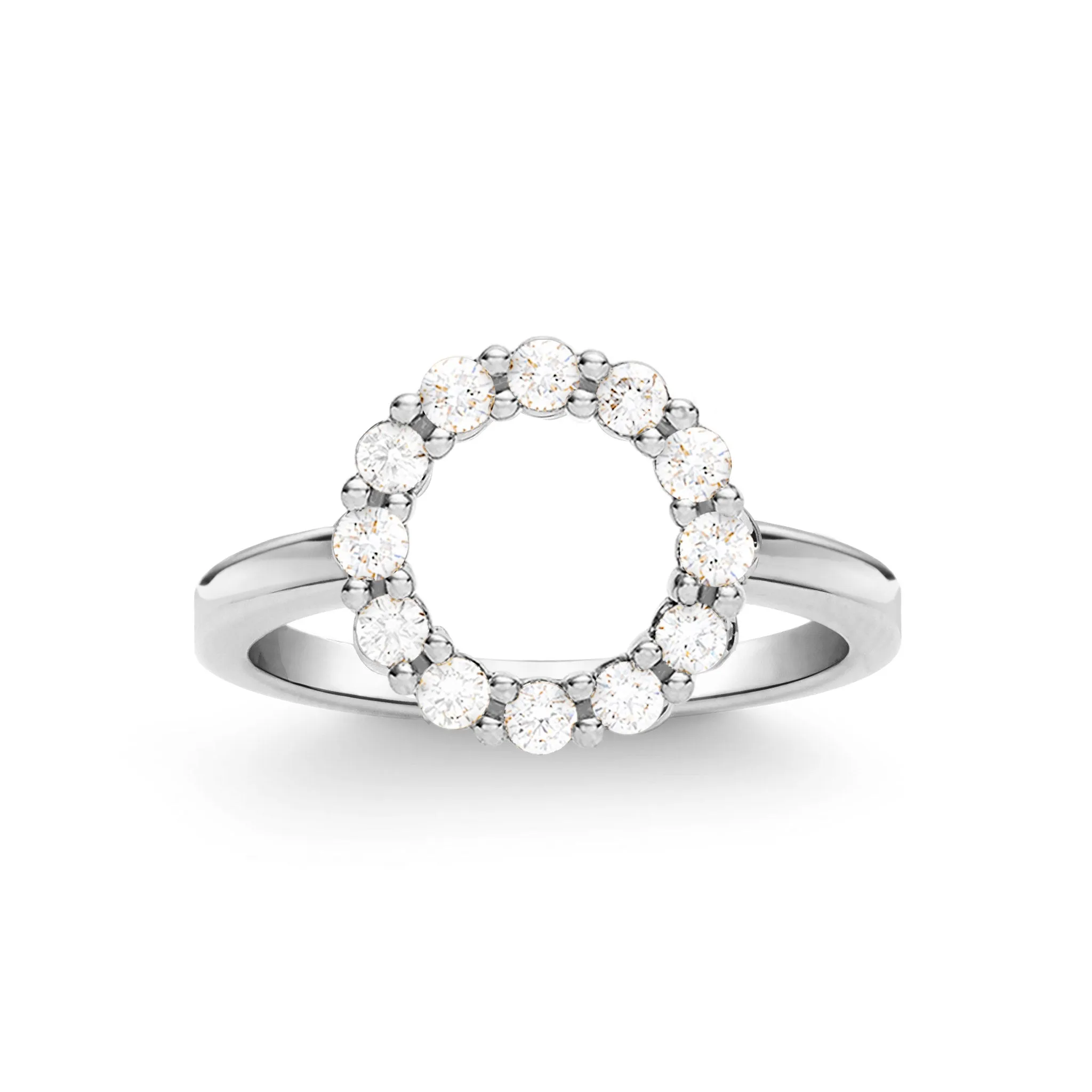Rosecliff Small Circle Diamond Ring in 14k Gold (April) sold by Haverhill product image thumbnail 5