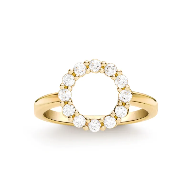 Rosecliff Small Circle Diamond Ring in 14k Gold (April) sold by Haverhill