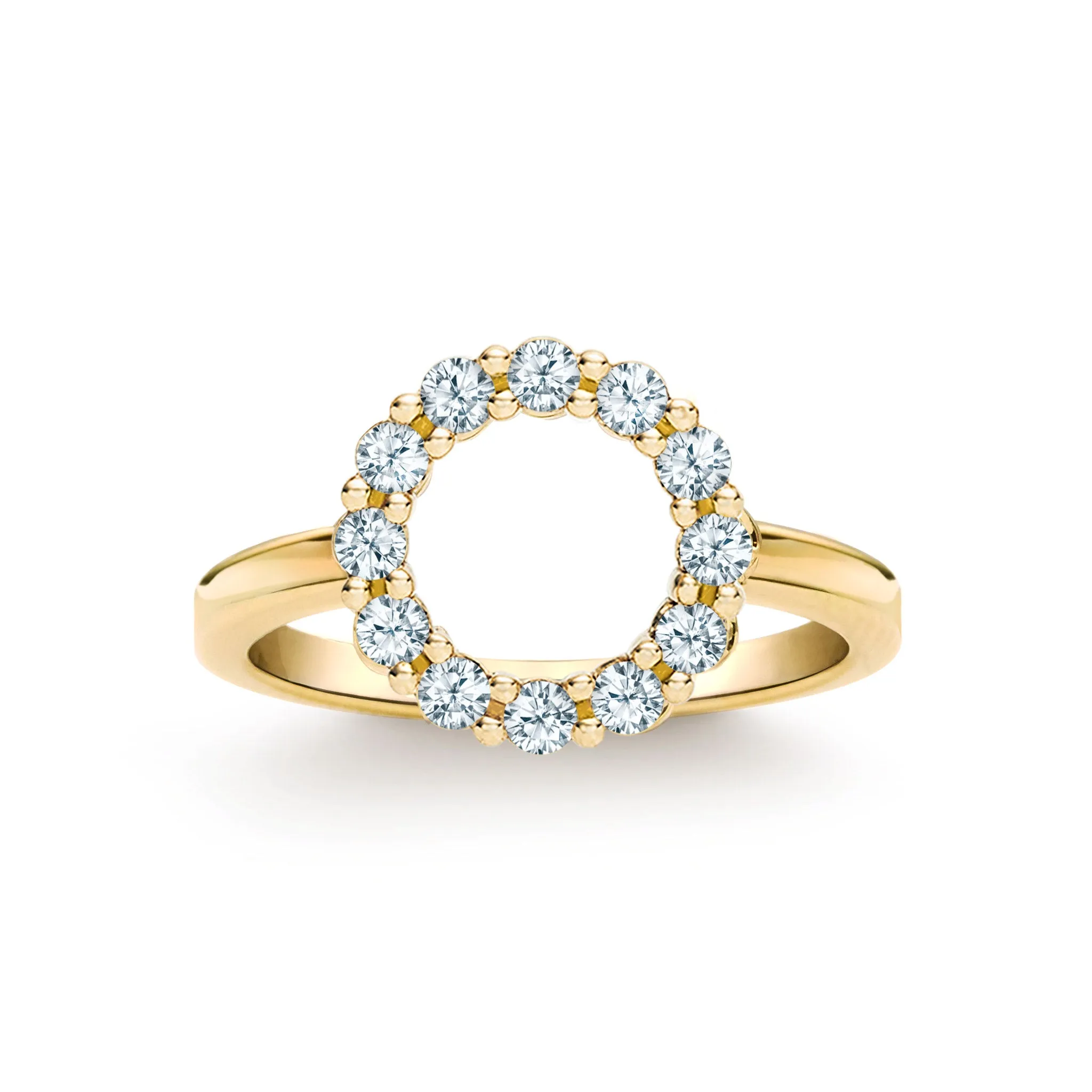 Rosecliff Small Circle Aquamarine Ring in 14k Gold (March) sold by Haverhill