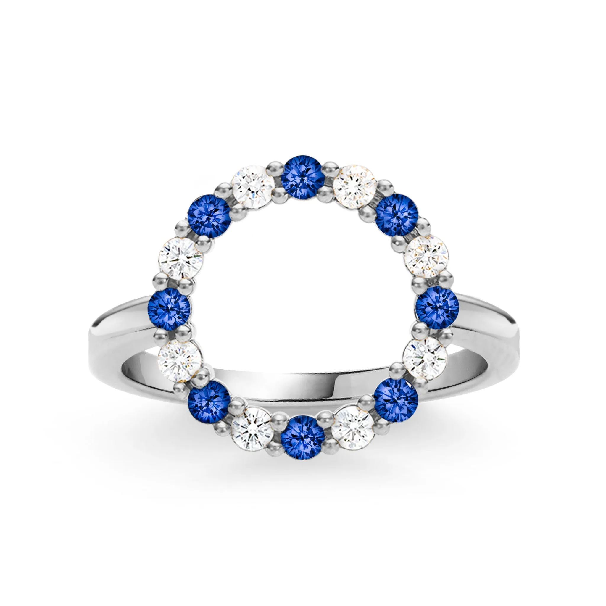Rosecliff Circle Diamond & Sapphire Ring in 14k Gold (September) sold by Haverhill product image thumbnail 5