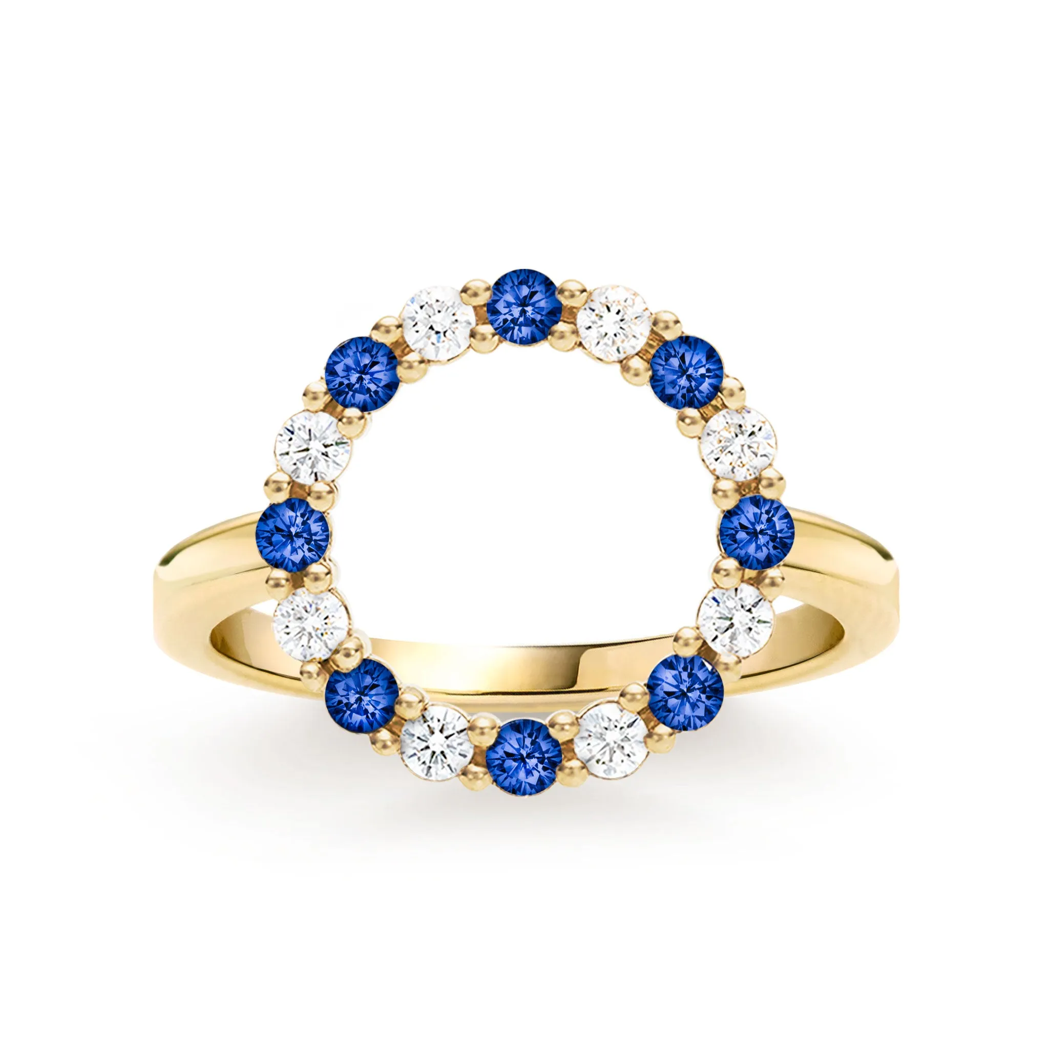 Rosecliff Circle Diamond & Sapphire Ring in 14k Gold (September) sold by Haverhill