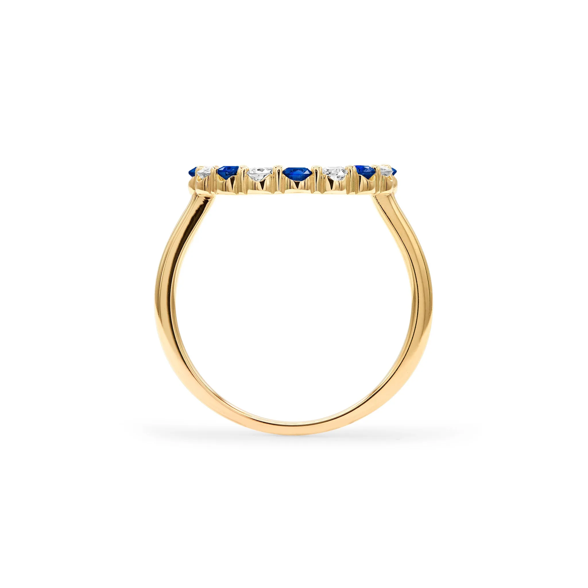 Rosecliff Circle Diamond & Sapphire Ring in 14k Gold (September) sold by Haverhill product image thumbnail 4