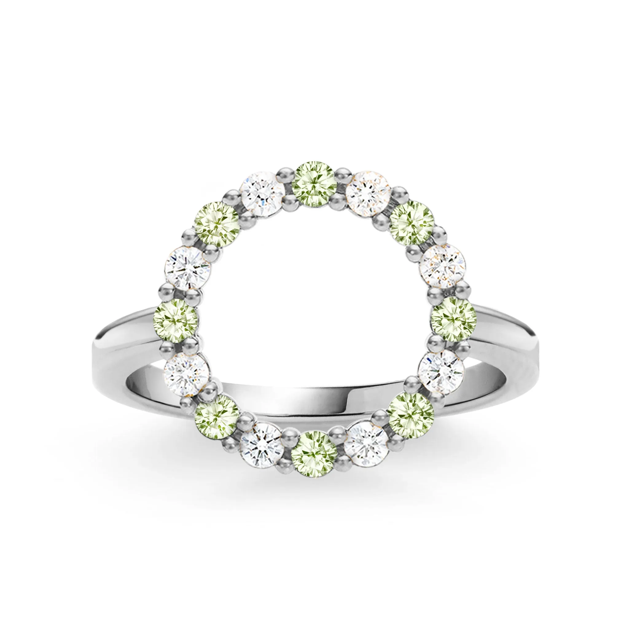 Rosecliff Circle Diamond & Peridot Ring in 14k Gold (August) sold by Haverhill product image thumbnail 5