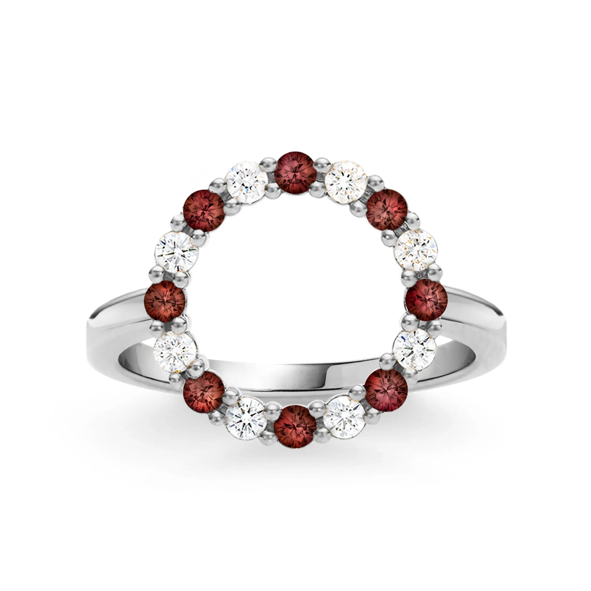 Rosecliff Circle Diamond & Garnet Ring in 14k Gold (January) sold by Haverhill product image thumbnail 5