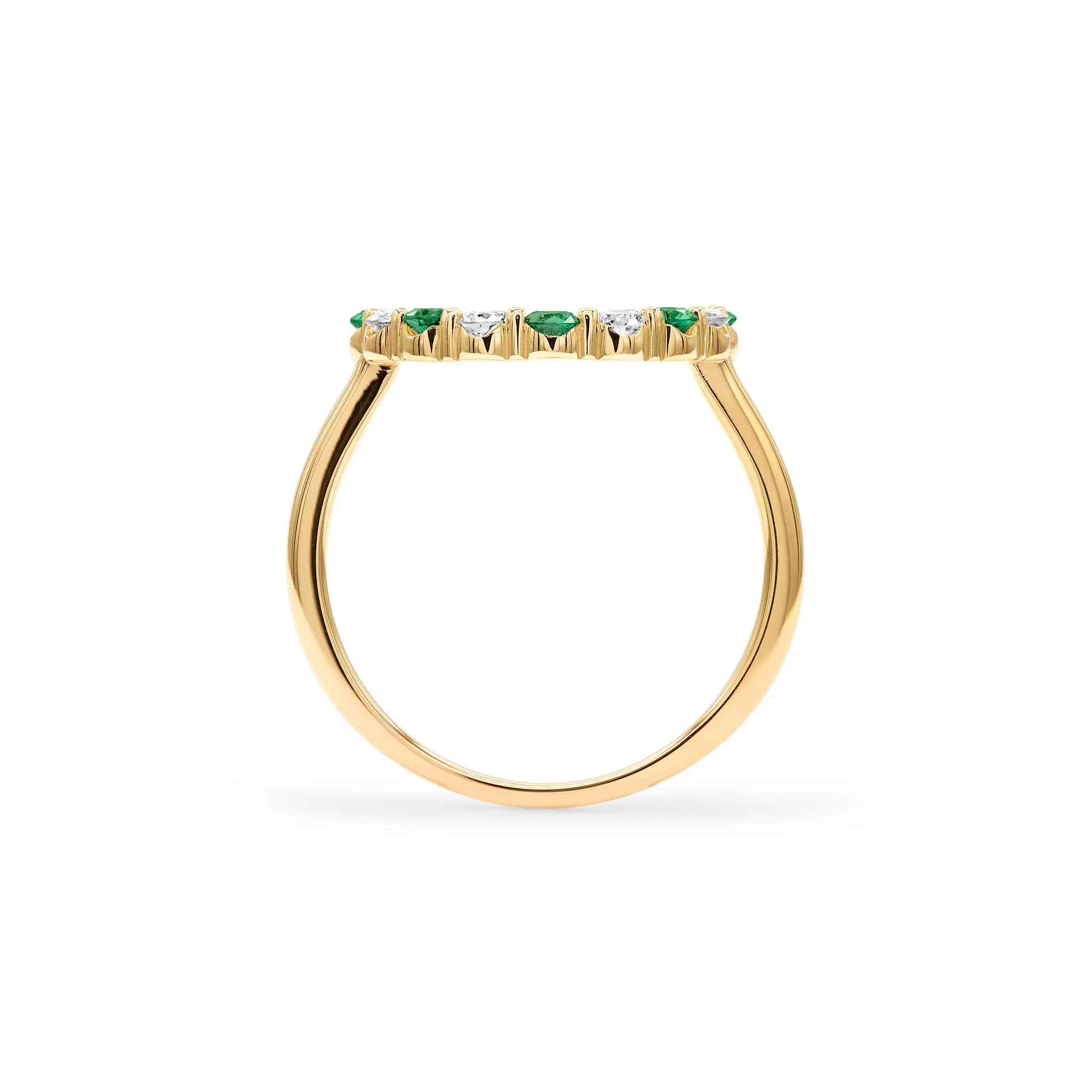 Rosecliff Circle Diamond & Emerald Ring in 14k Gold (May) sold by Haverhill product image thumbnail 4