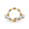 Rosecliff Circle Diamond & Citrine Ring in 14k Gold (November) sold by Haverhill