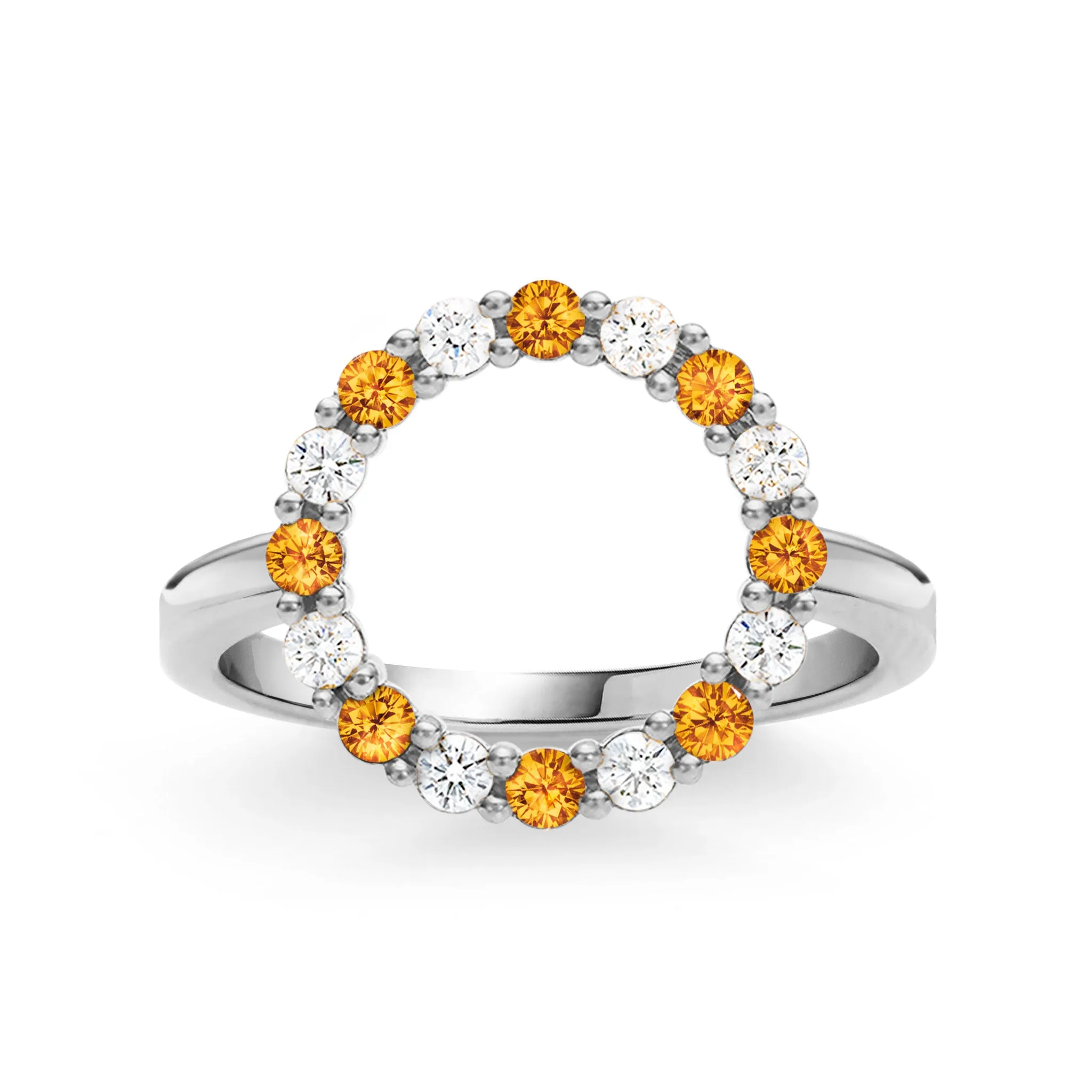 Rosecliff Circle Diamond & Citrine Ring in 14k Gold (November) sold by Haverhill product image thumbnail 5