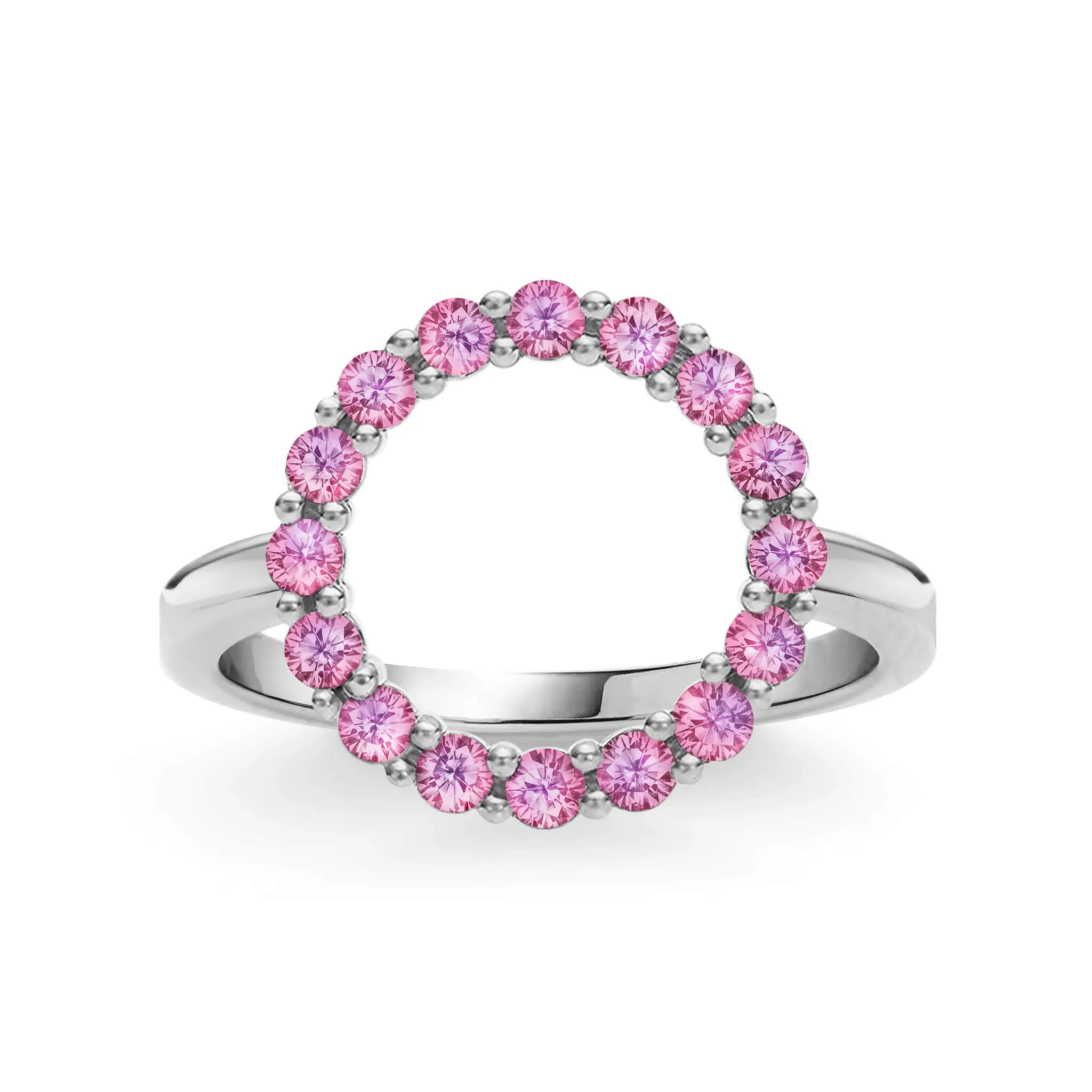 Rosecliff Circle Pink Sapphire Ring in 14k Gold (October) sold by Haverhill product image thumbnail 5