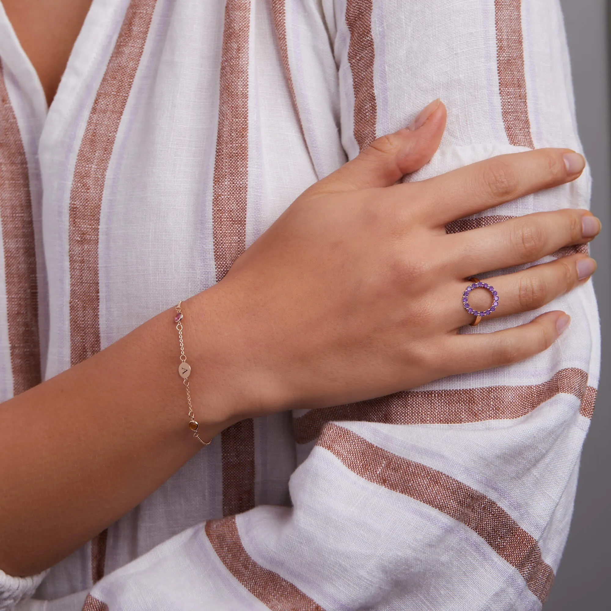 Rosecliff Circle Amethyst Ring in 14k Gold (February) sold by Haverhill product image thumbnail 2