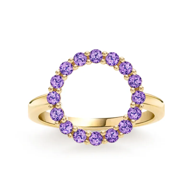 Rosecliff Circle Amethyst Ring in 14k Gold (February) sold by Haverhill