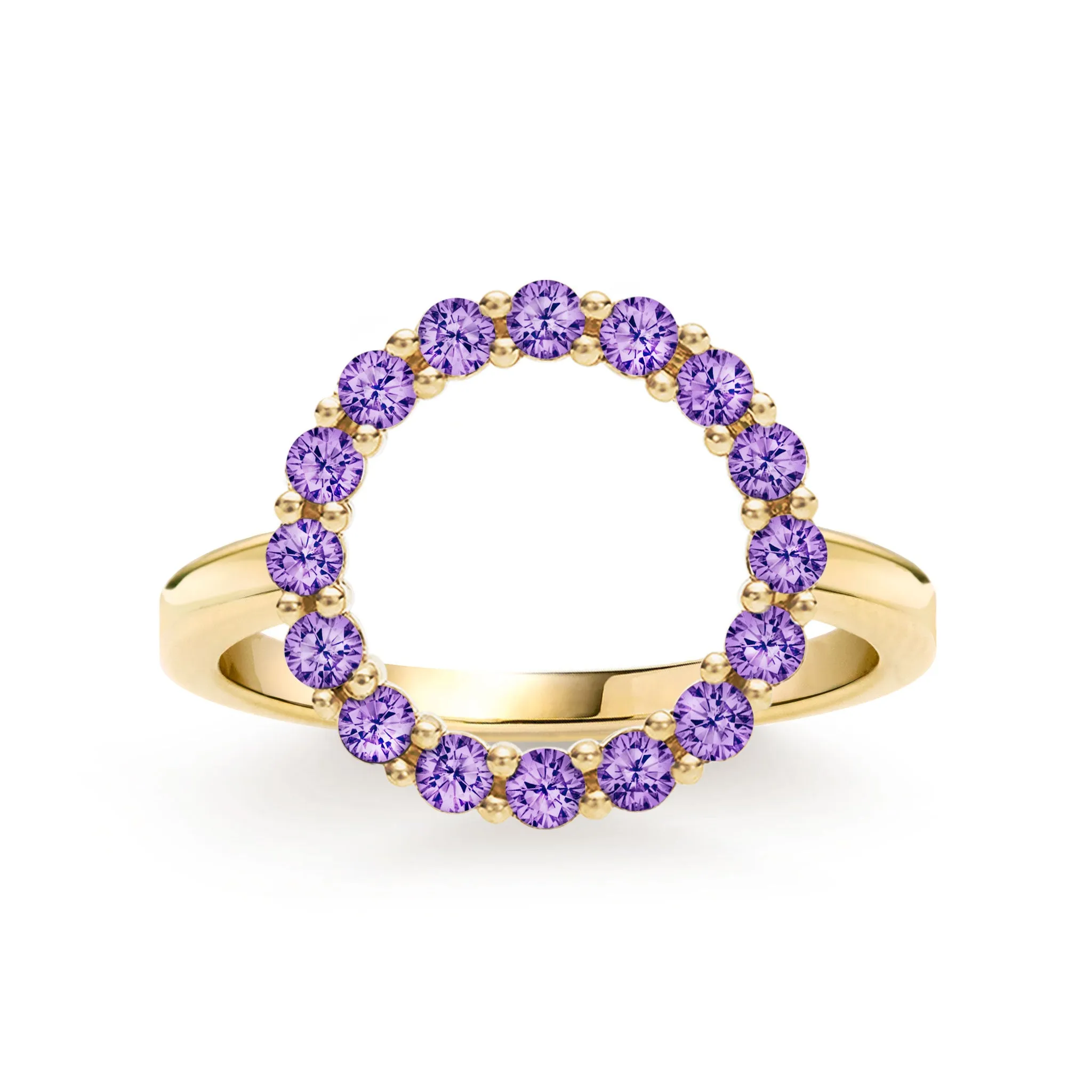 Rosecliff Circle Amethyst Ring in 14k Gold (February) sold by Haverhill