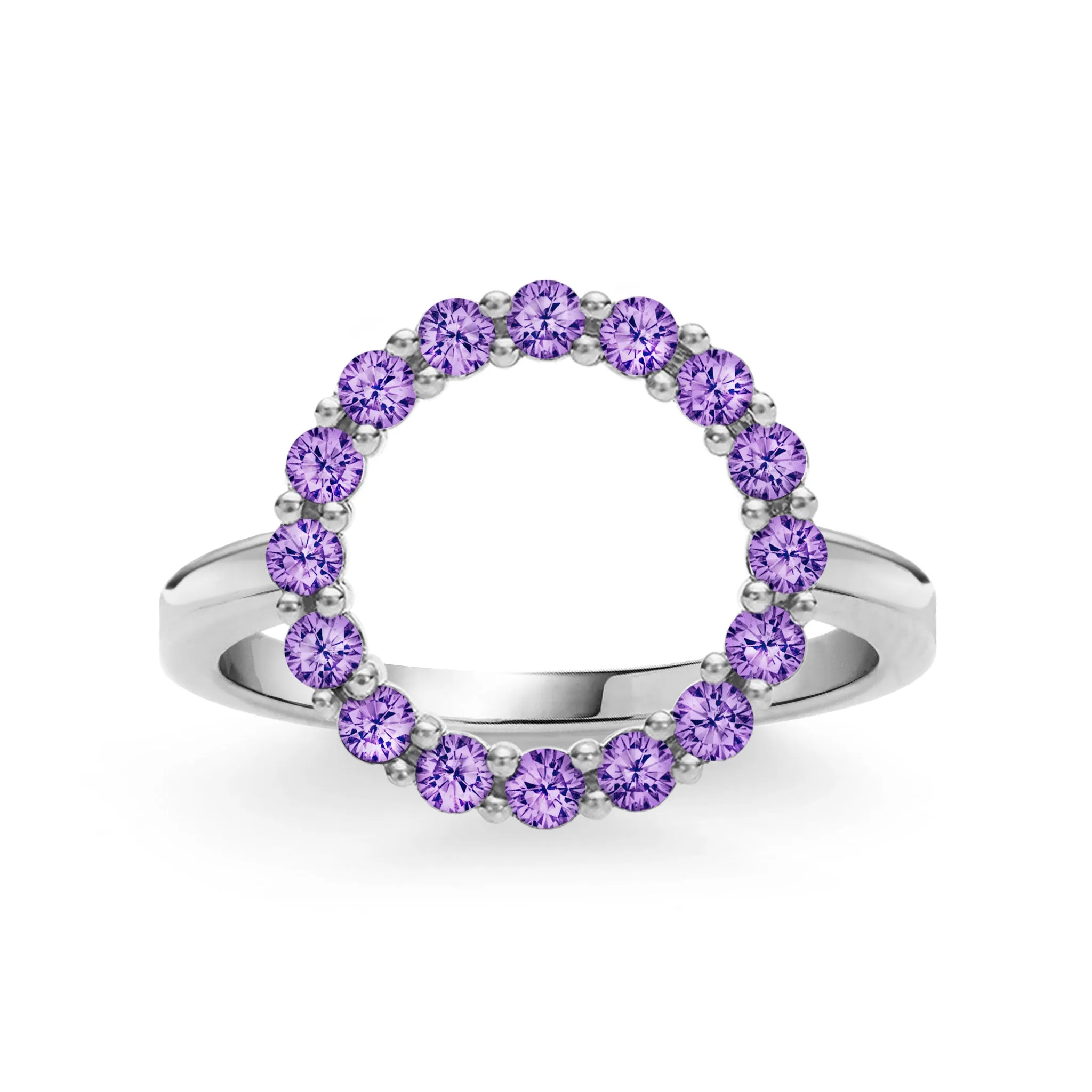 Rosecliff Circle Amethyst Ring in 14k Gold (February) sold by Haverhill product image thumbnail 5