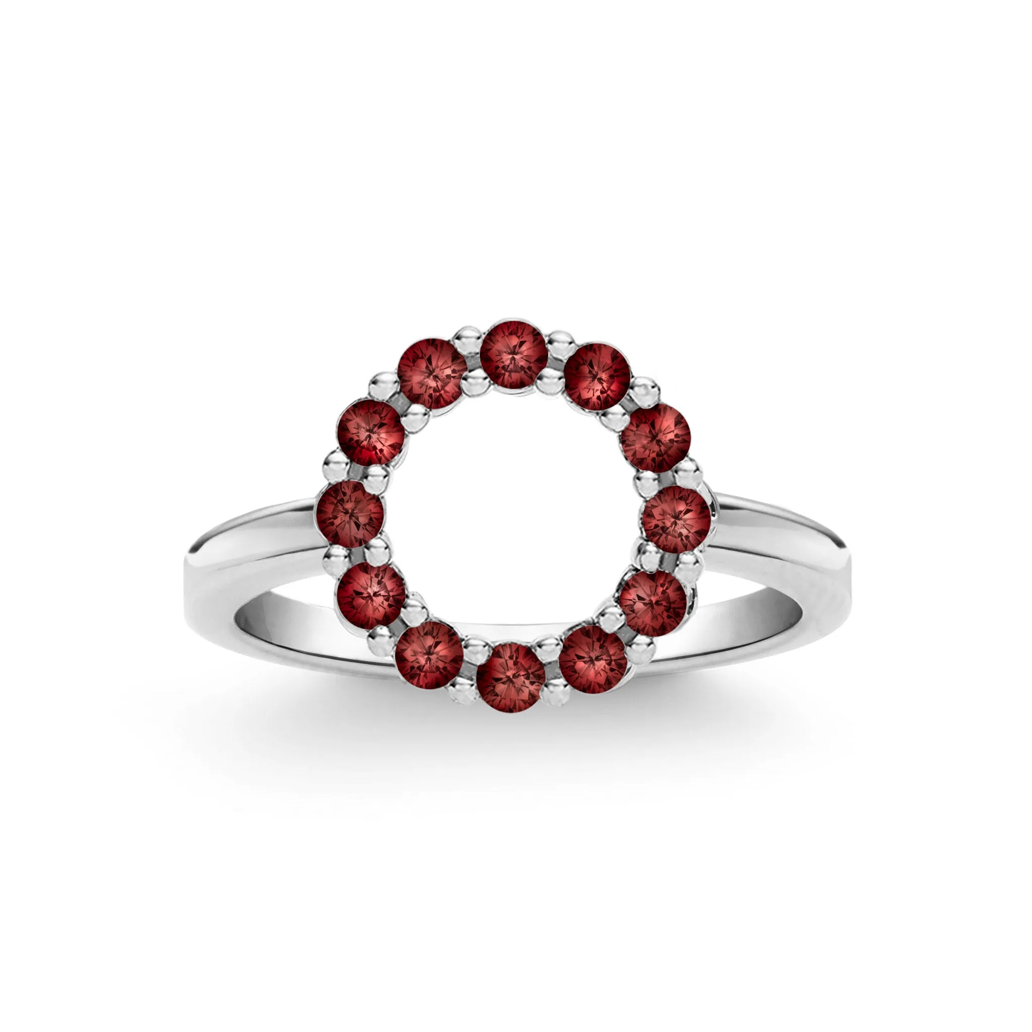 Rosecliff Small Circle Garnet Ring in 14k Gold (January) sold by Haverhill product image thumbnail 5