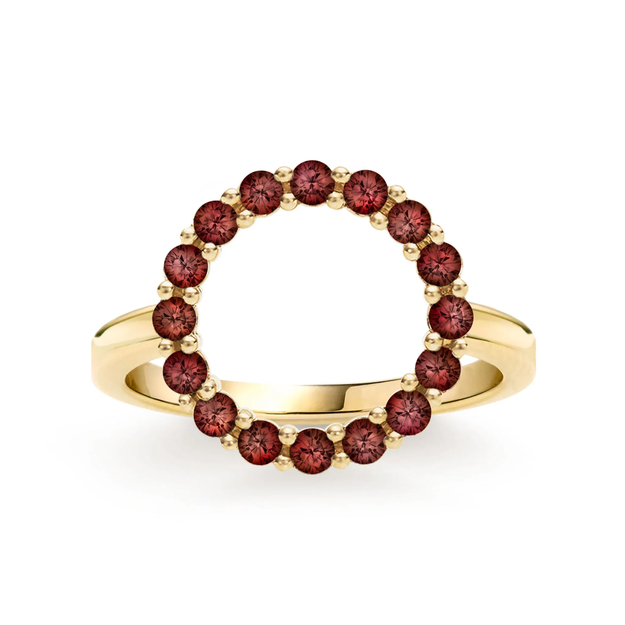 Rosecliff Circle Garnet Ring in 14k Gold (January) sold by Haverhill