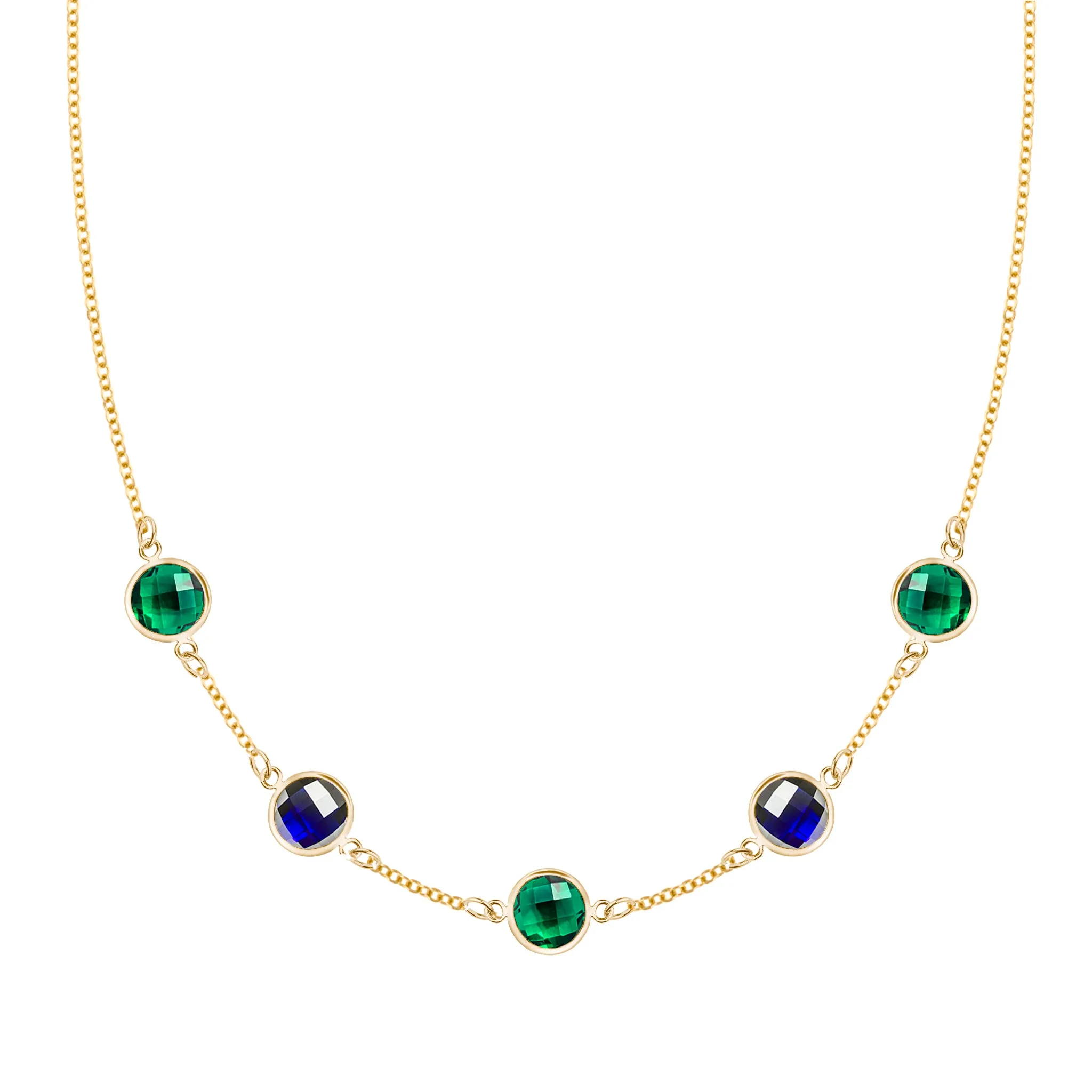 Terra Grand 5 Stone Necklace in 14k Gold sold by Haverhill