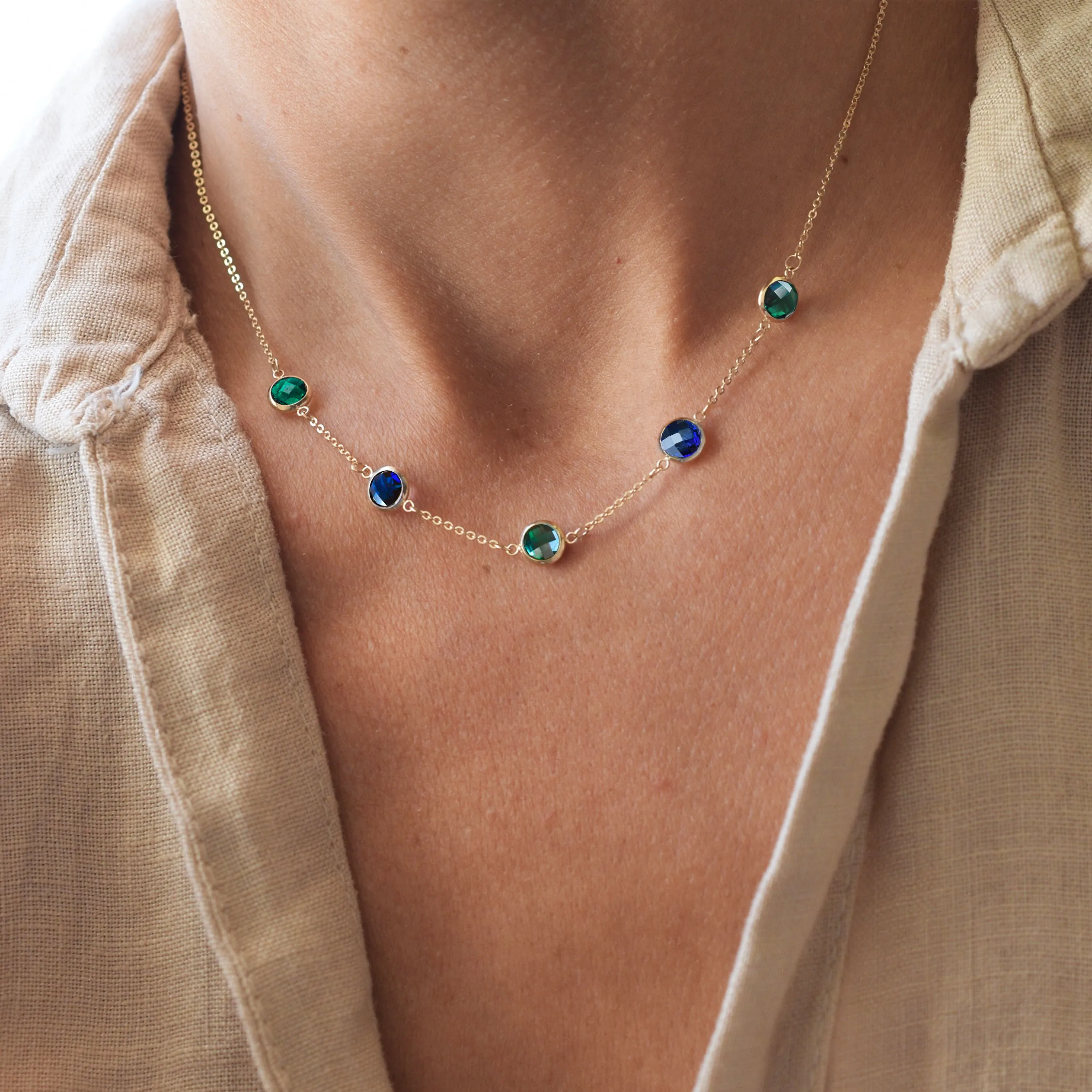 Terra Grand 5 Stone Necklace in 14k Gold sold by Haverhill product image thumbnail 2