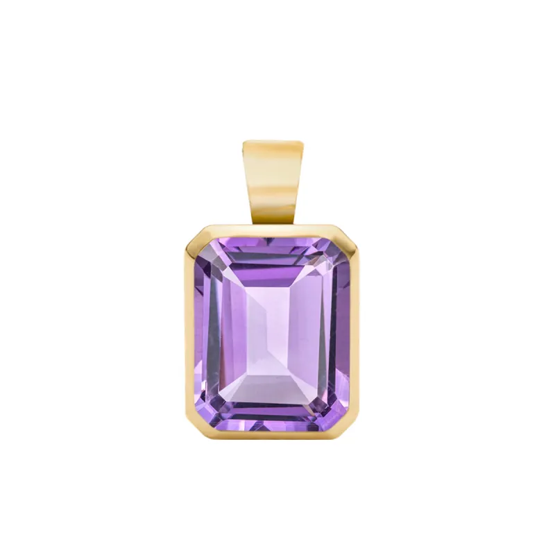 Warren Amethyst Pendant in 14k Gold (February) sold by Haverhill