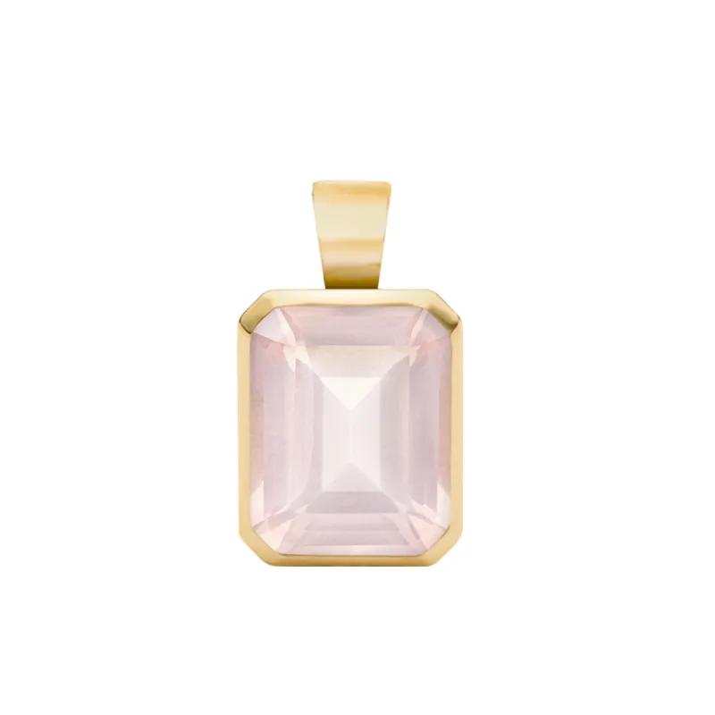 Warren Rose Quartz Pendant in 14k Gold (October) sold by Haverhill