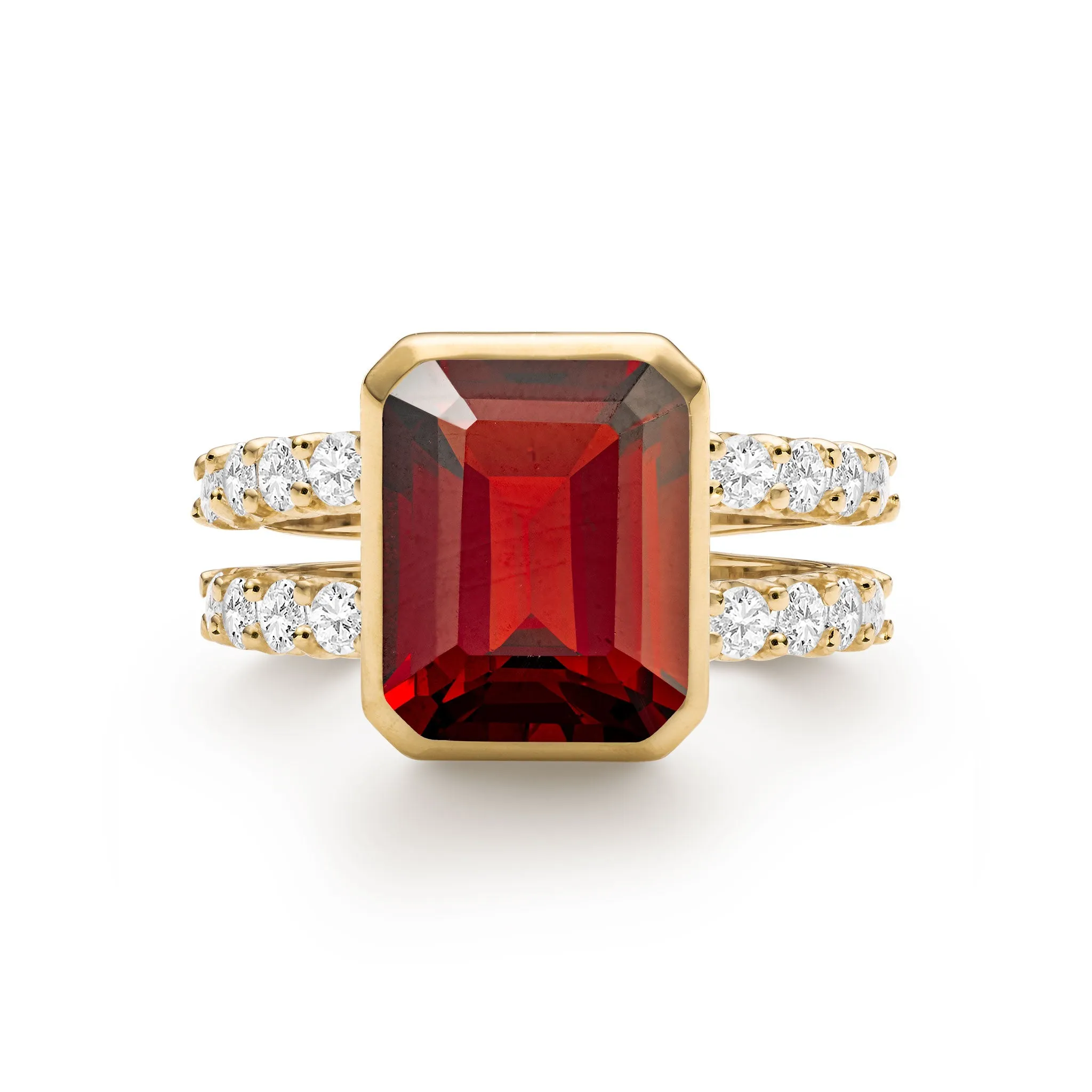 Warren Vertical Garnet Ring with Diamonds in 14k Gold (January) sold by Haverhill