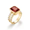 Warren Vertical Garnet Ring with Diamonds in 14k Gold (January) sold by Haverhill
