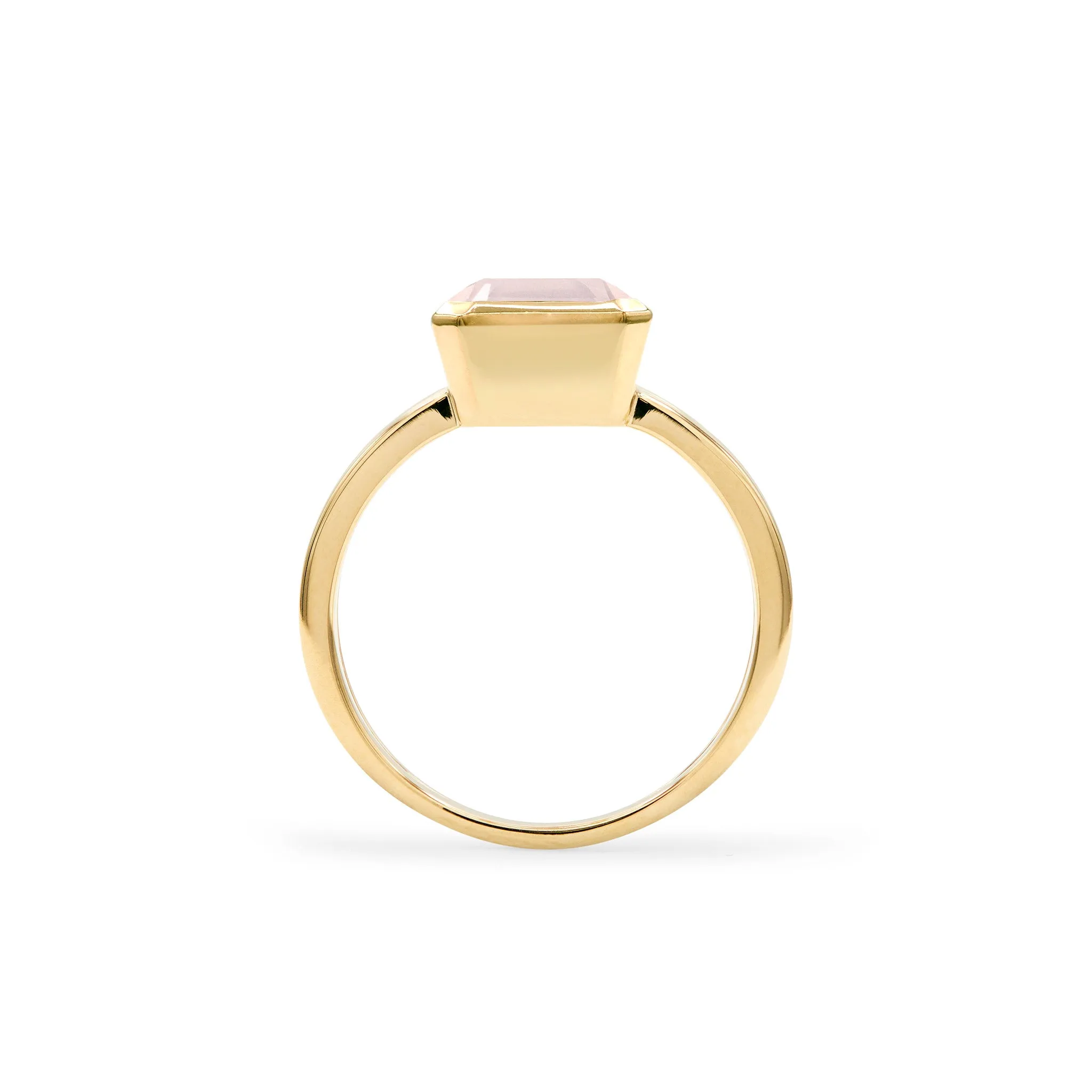 Warren Vertical Rose Quartz Ring in 14k Gold (October) sold by Haverhill product image thumbnail 4