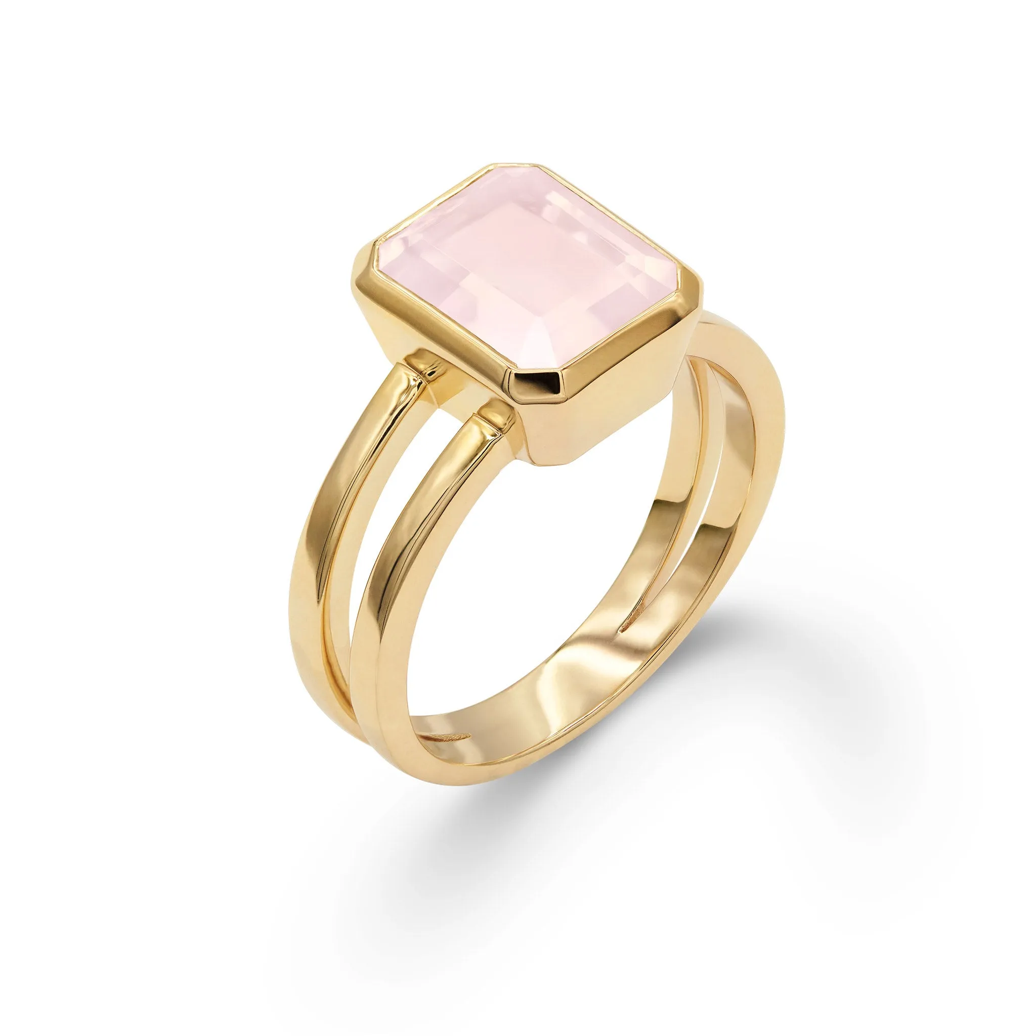 Warren Vertical Rose Quartz Ring in 14k Gold (October) sold by Haverhill product image thumbnail 5