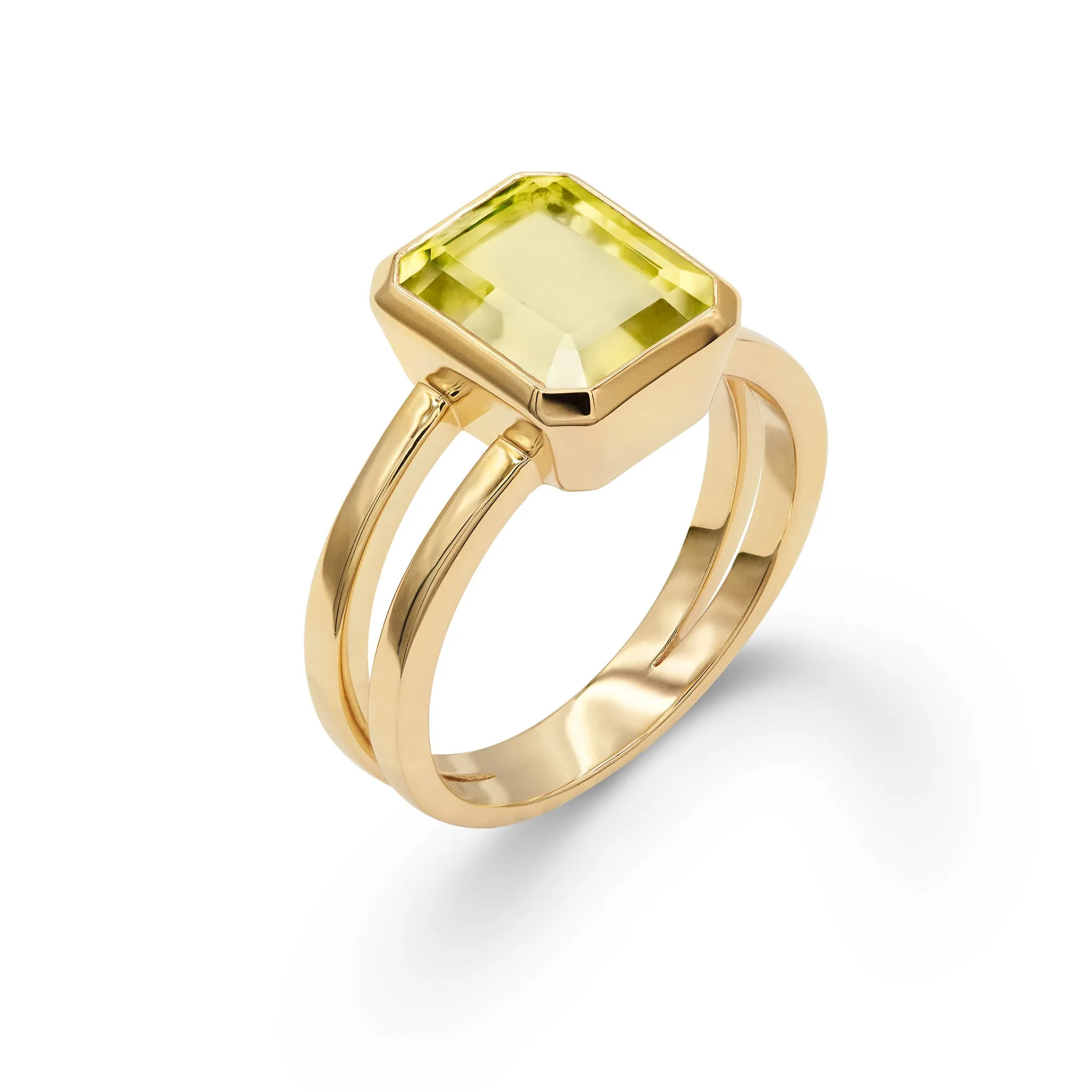 Warren Vertical Lemon Verbena Quartz Ring in 14k Gold (August) sold by Haverhill product image thumbnail 4